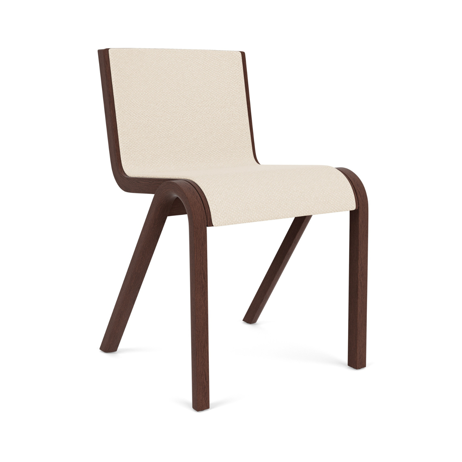 Stolička READY krémová s tmavým dubovým podstavcom