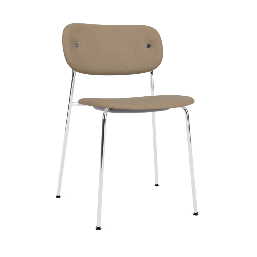 Kreslo CO béžové s chrómovaným podstavcom