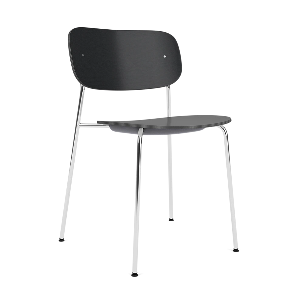 CO Chair black oak veneer with chrome base
