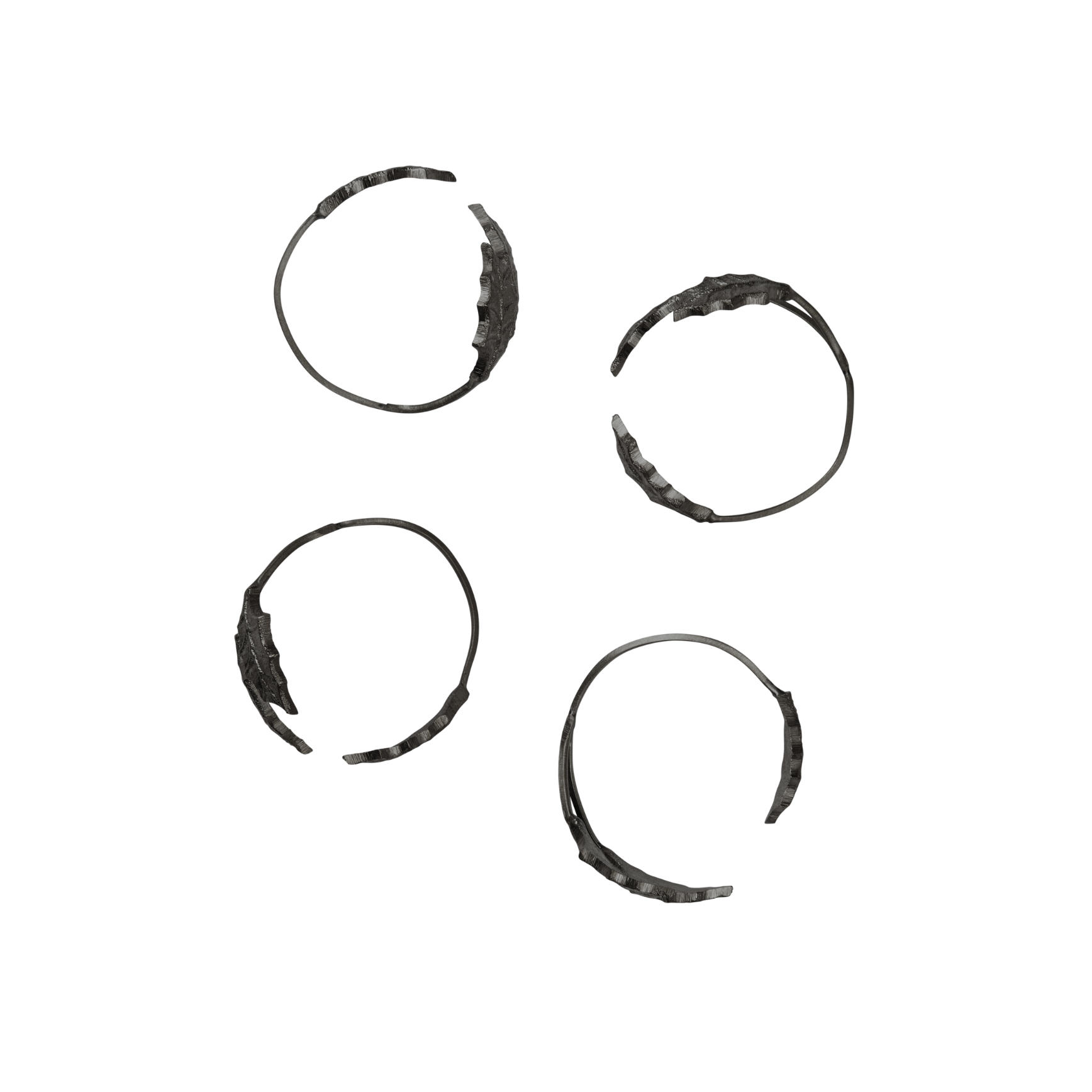 Súprava prsteňov na servítky HOLLY LEAF čierny mosadz