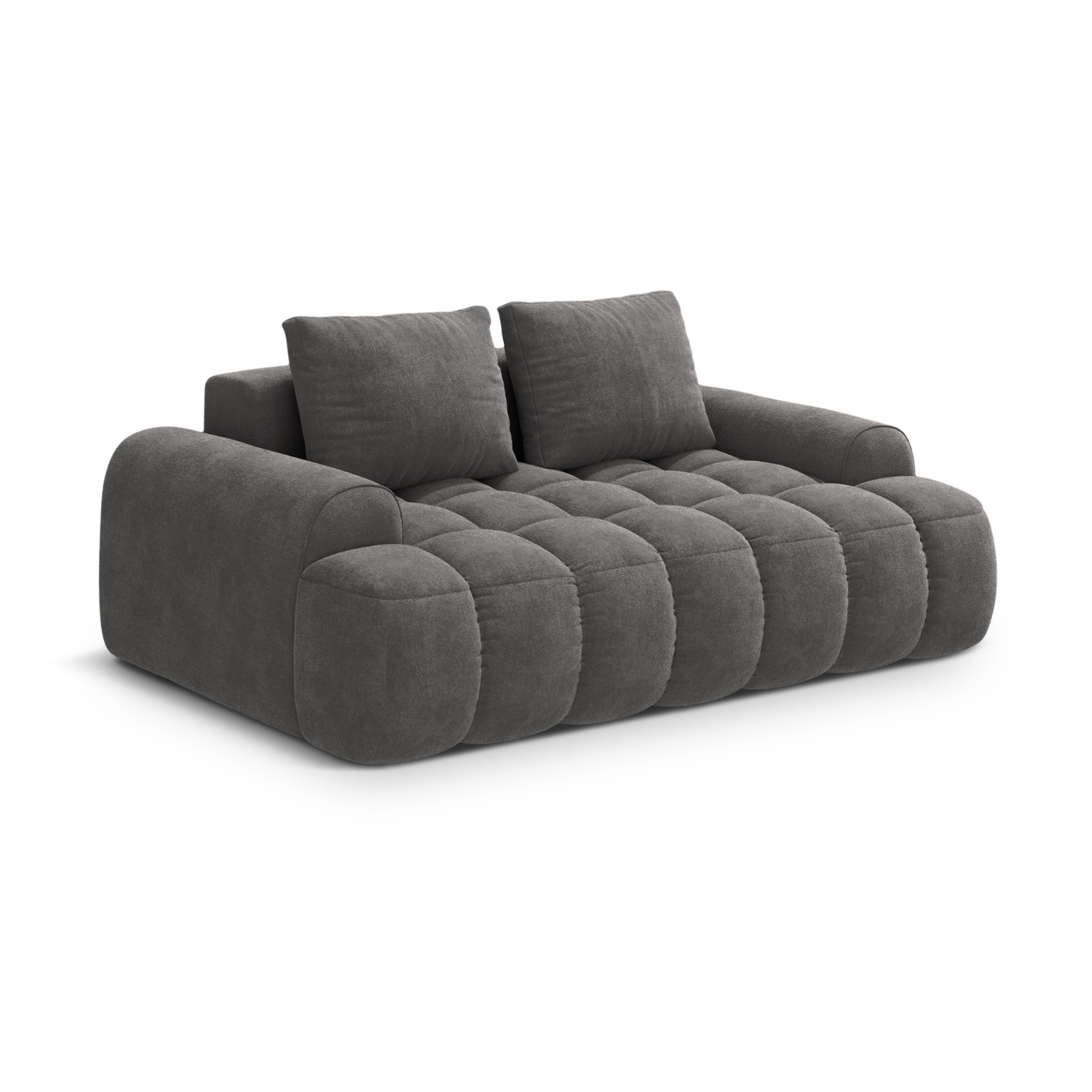Sofa z jemného velúru 2-miestna LINZ tmavosivá