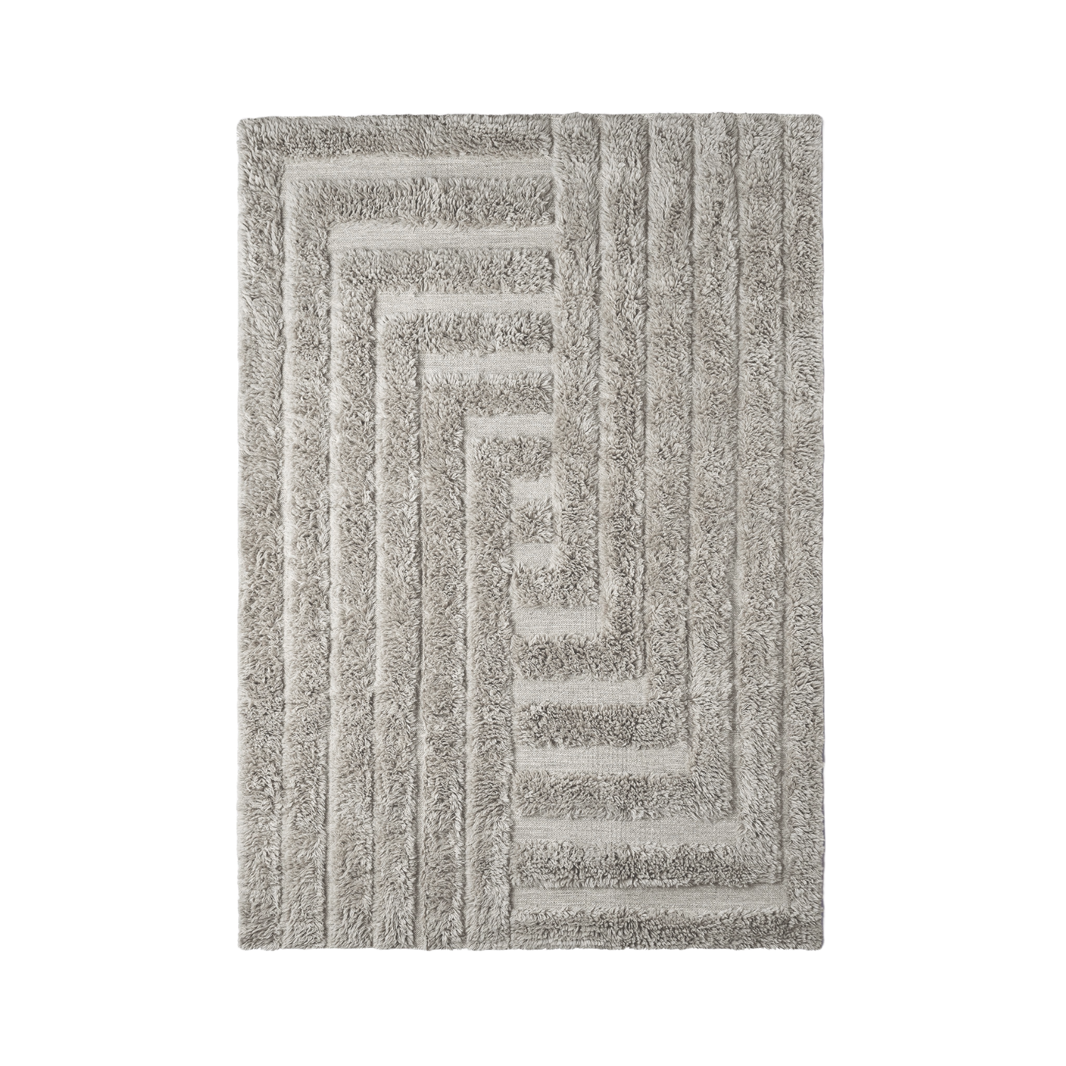 SHAGGY LABYRINTH gray rug with long pile