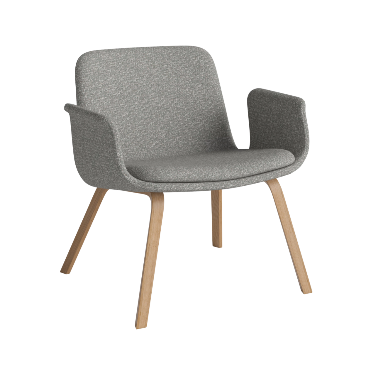 Kreslo s opierkami PALM čalúnené s dubovým podstavcom