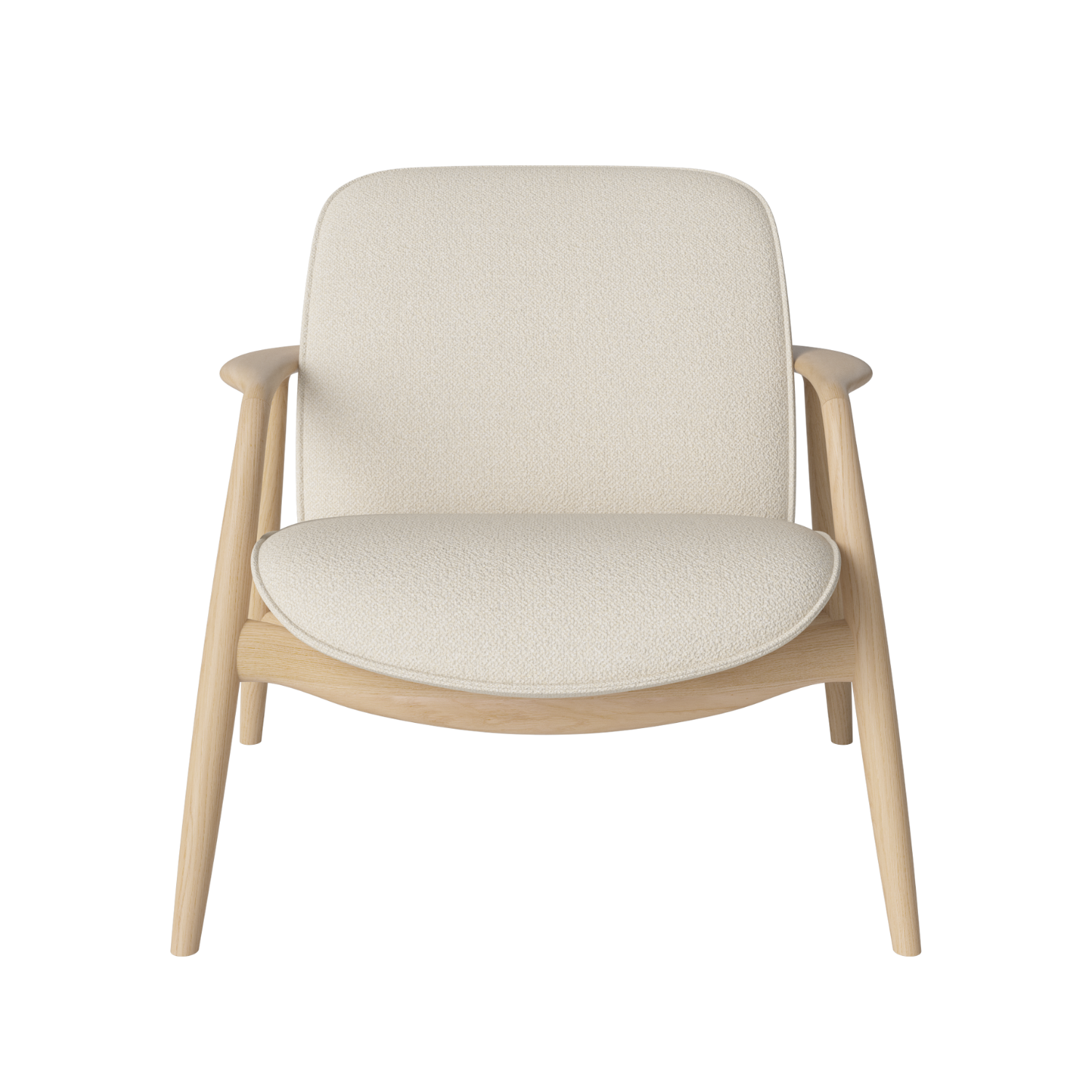 Bowie armchair base made of bleached oak wood
