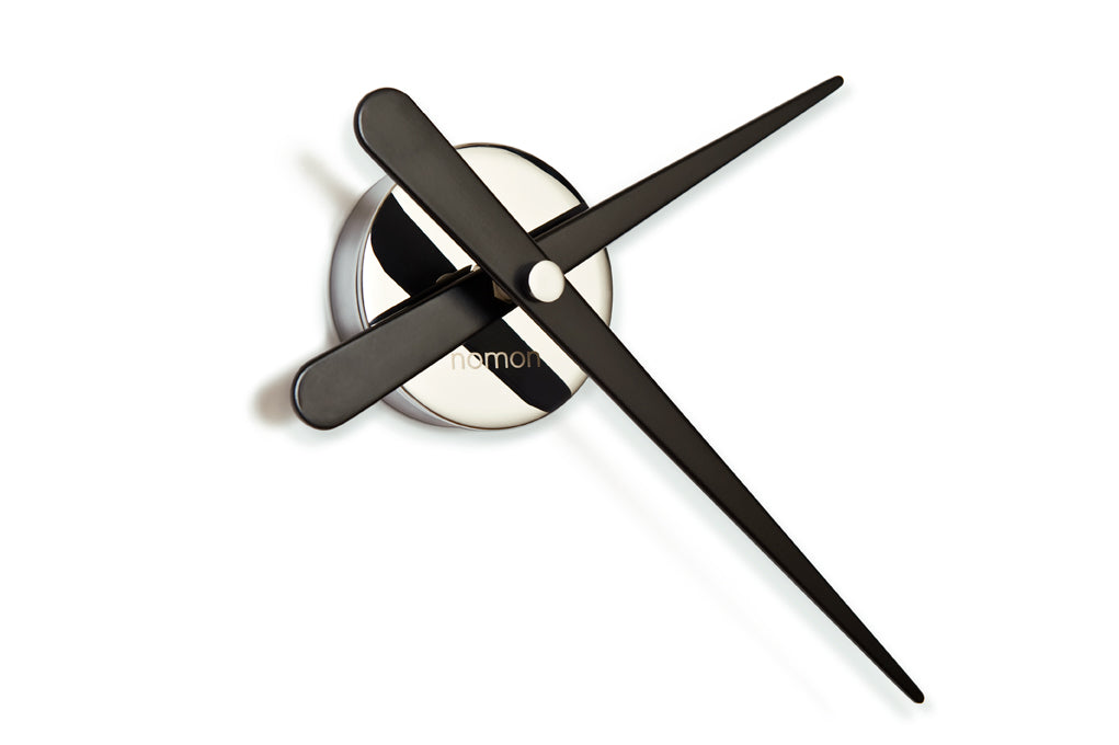 Nástenné hodiny MINI RODON chrómované s čiernym povrchom