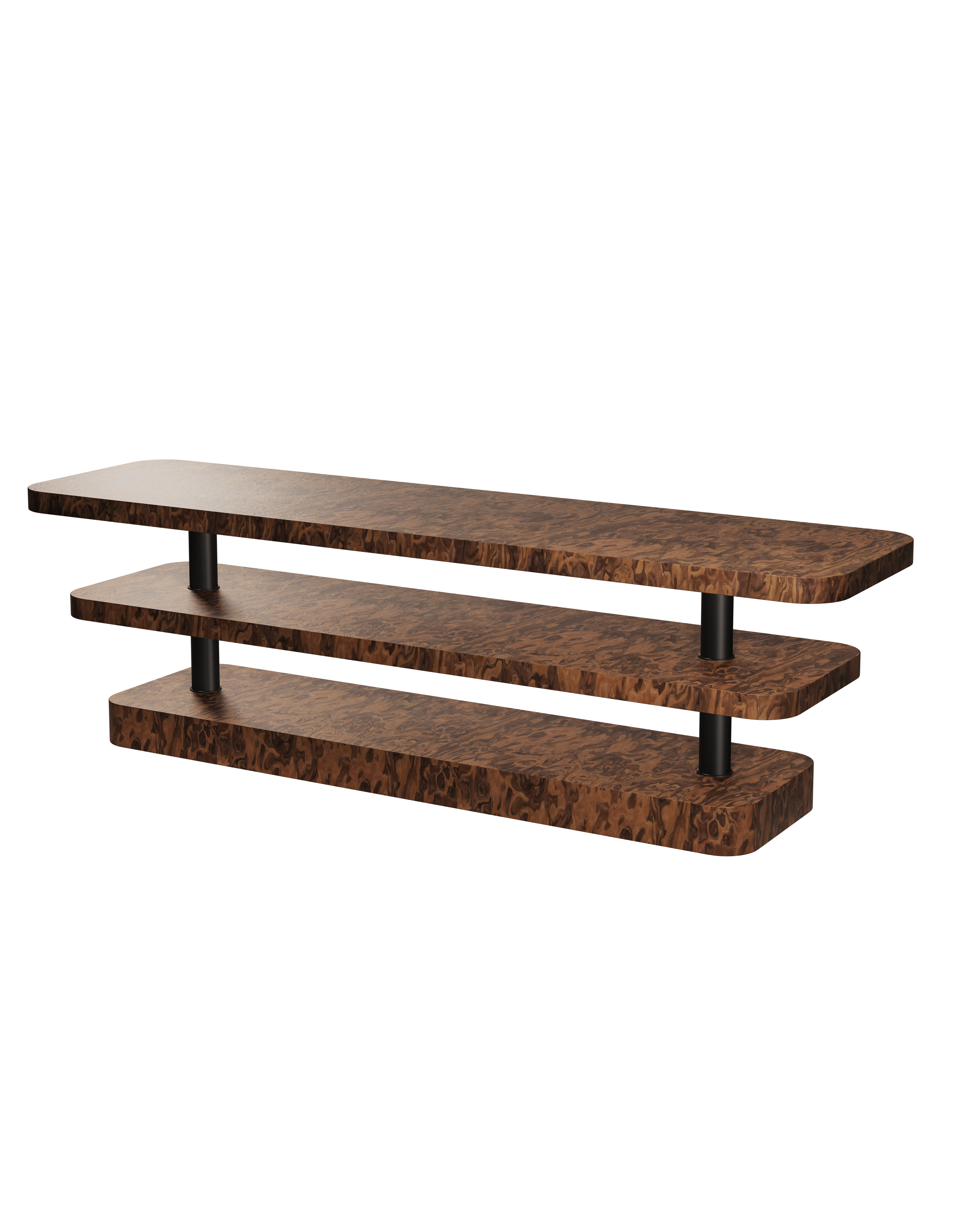 RTV Cabinet REL California Burl Veneer with Black Elements