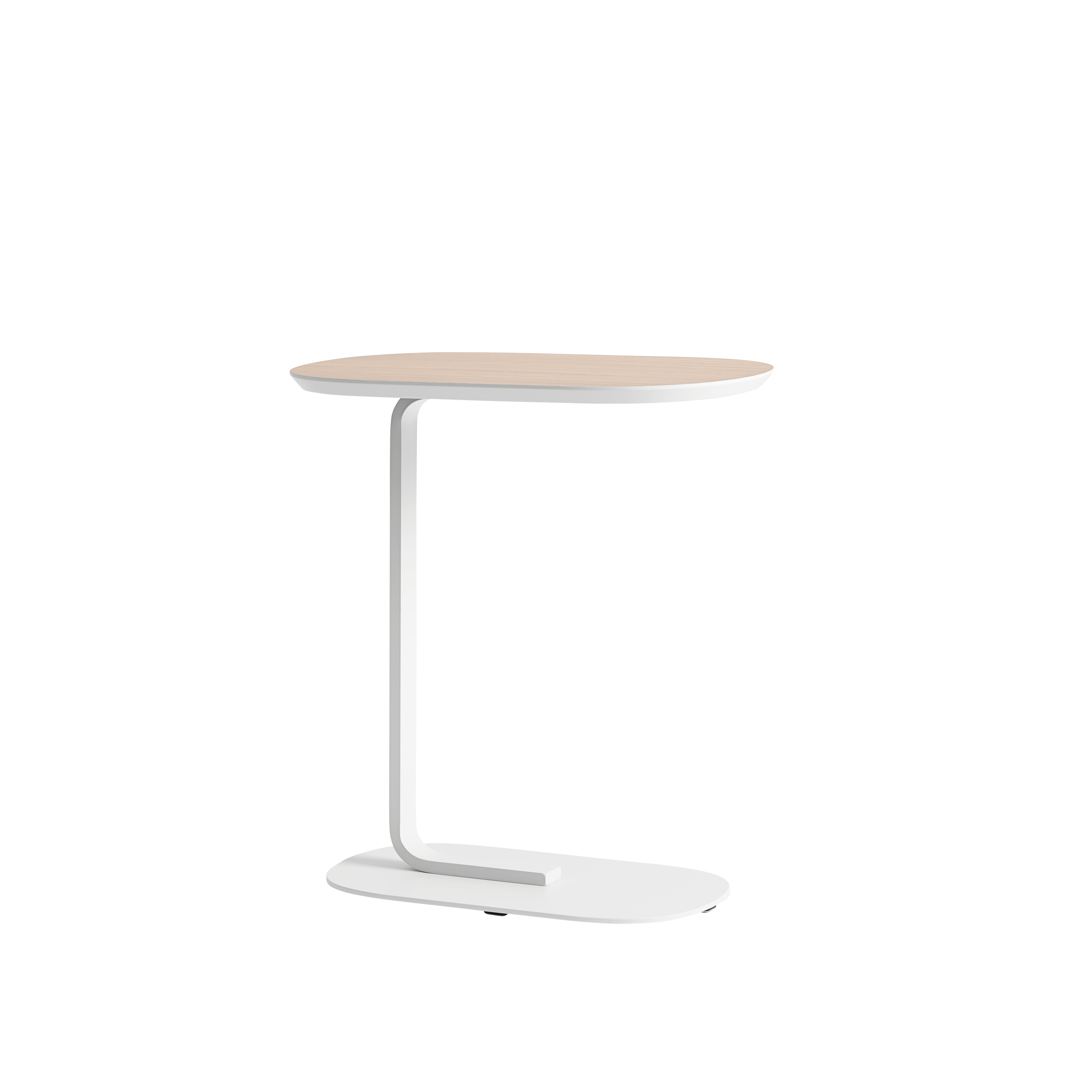 RELATE side table with oak laminate and broken white base