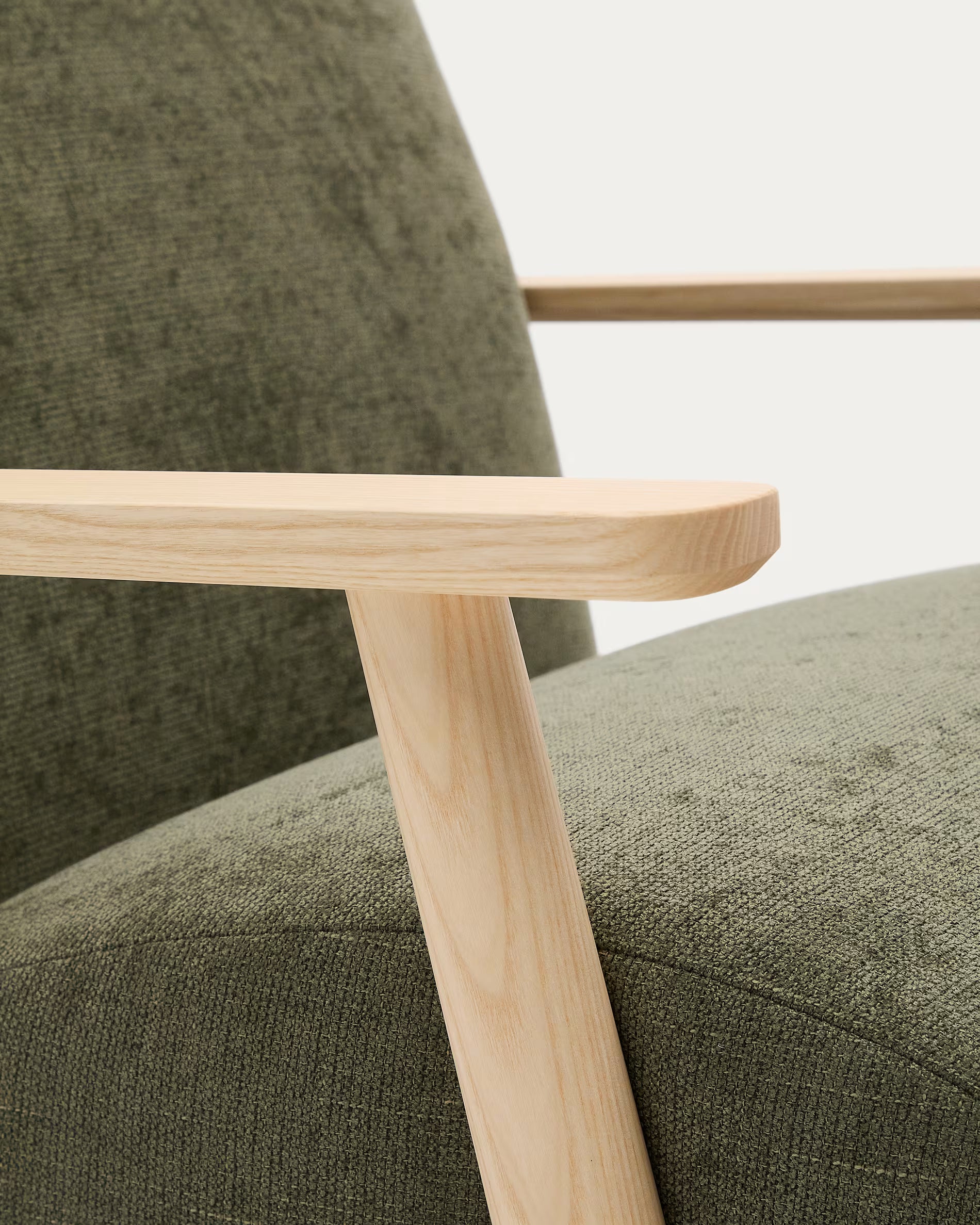 Fotel MEGHAN zelený s jaseňovou základňou