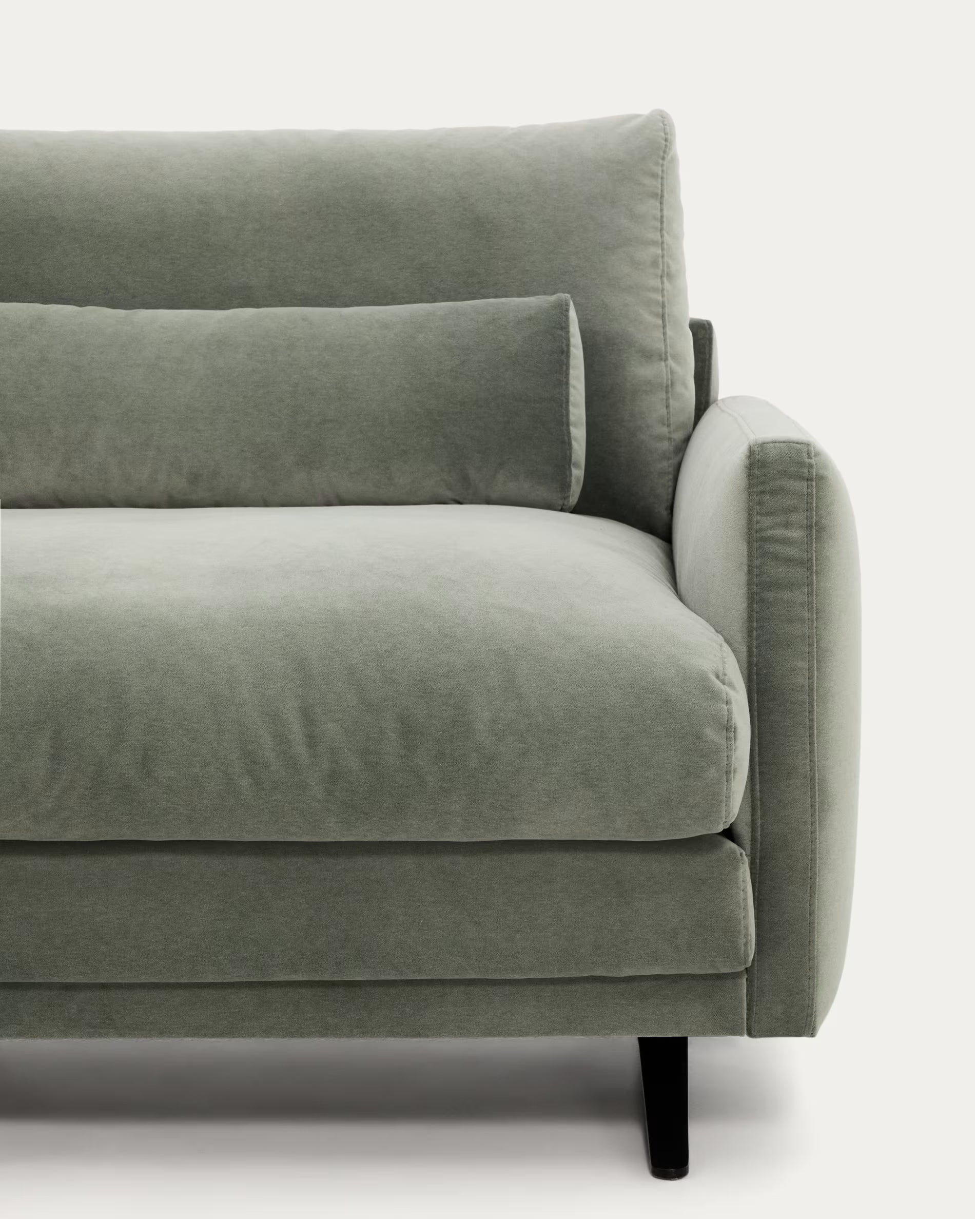 3-seater Sofa VELIRO green with black base