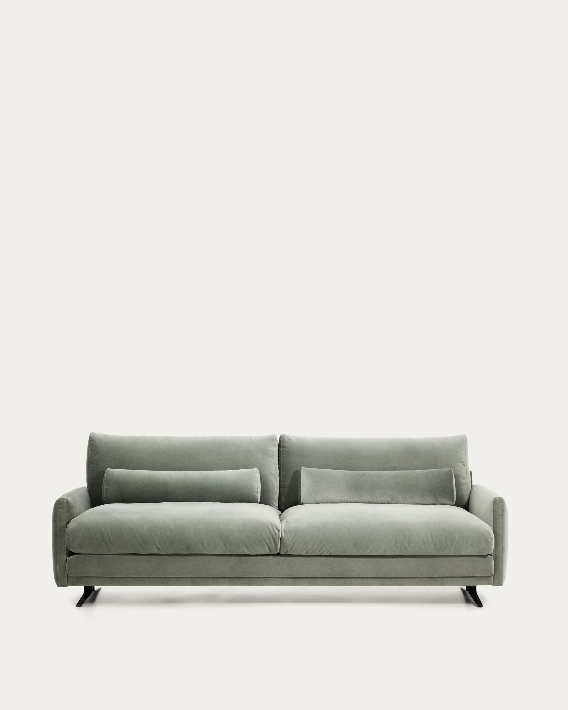 3-seater Sofa VELIRO green with black base