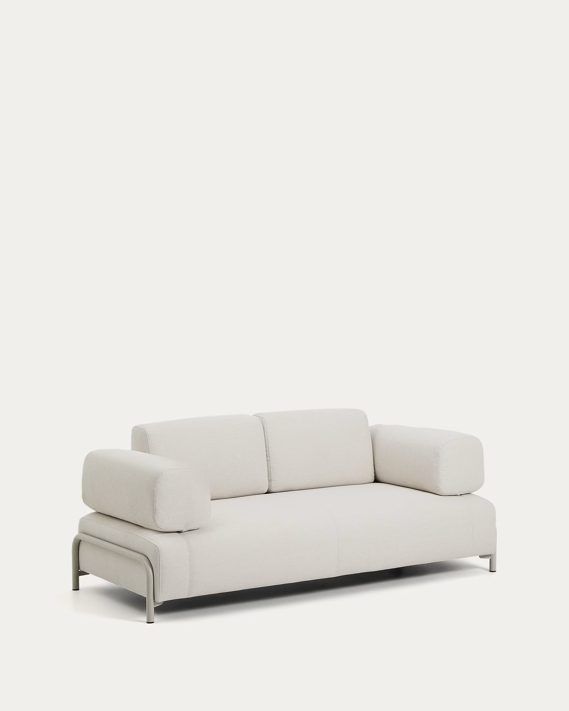 2-seater sofa with armrests COMPO beige with beige base
