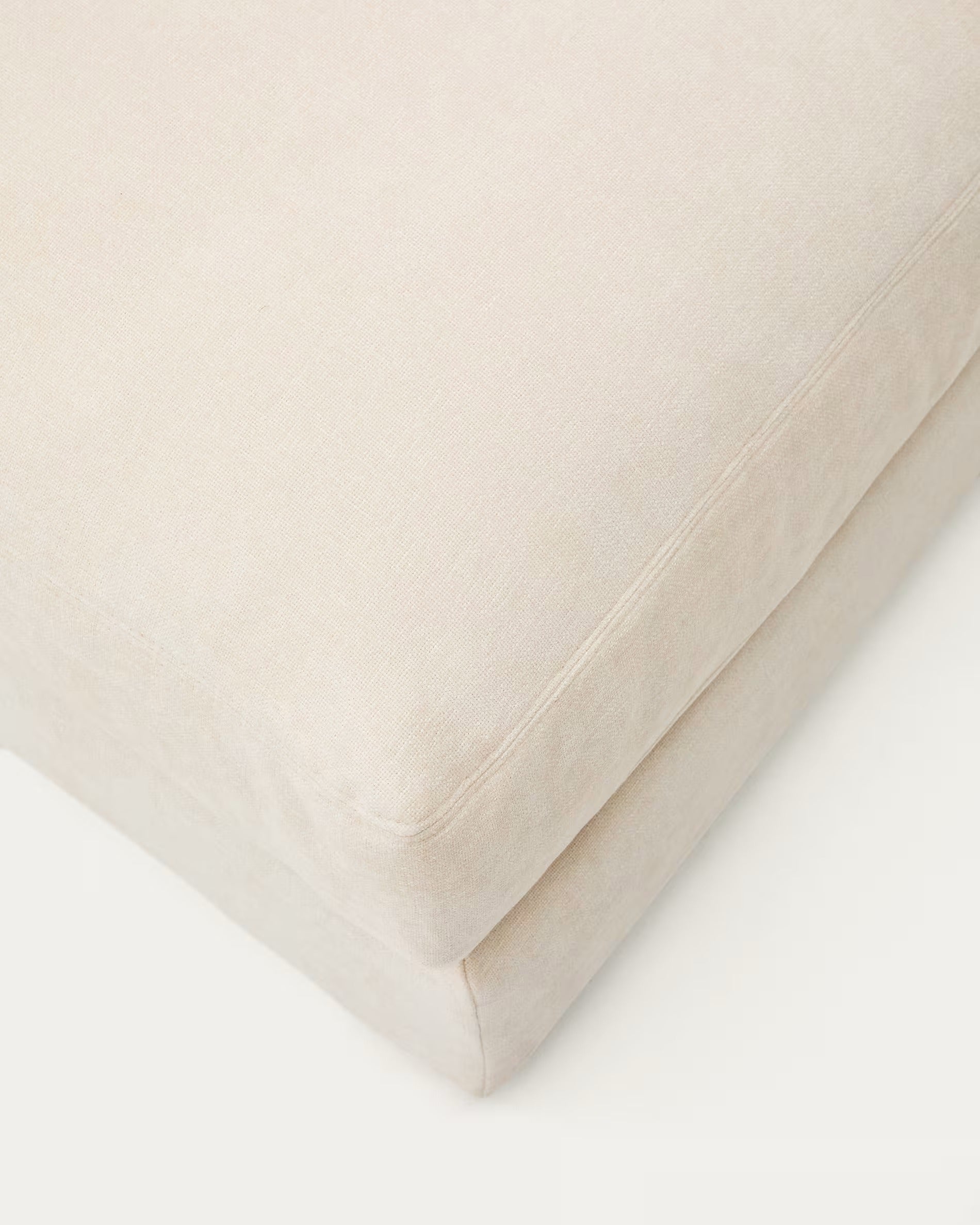 ALEA ecru chenille footstool