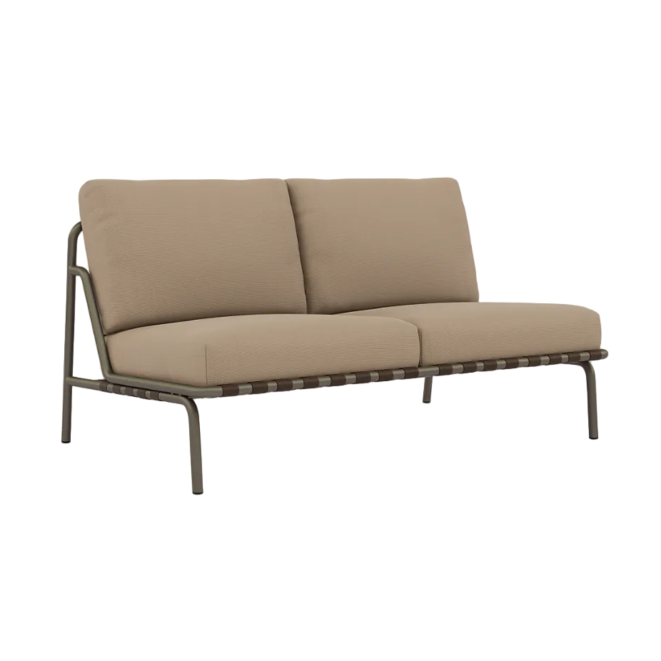 Sofa vonkajšia 2-osobová SETTLE hnedá s taupe základňou [Amelia]