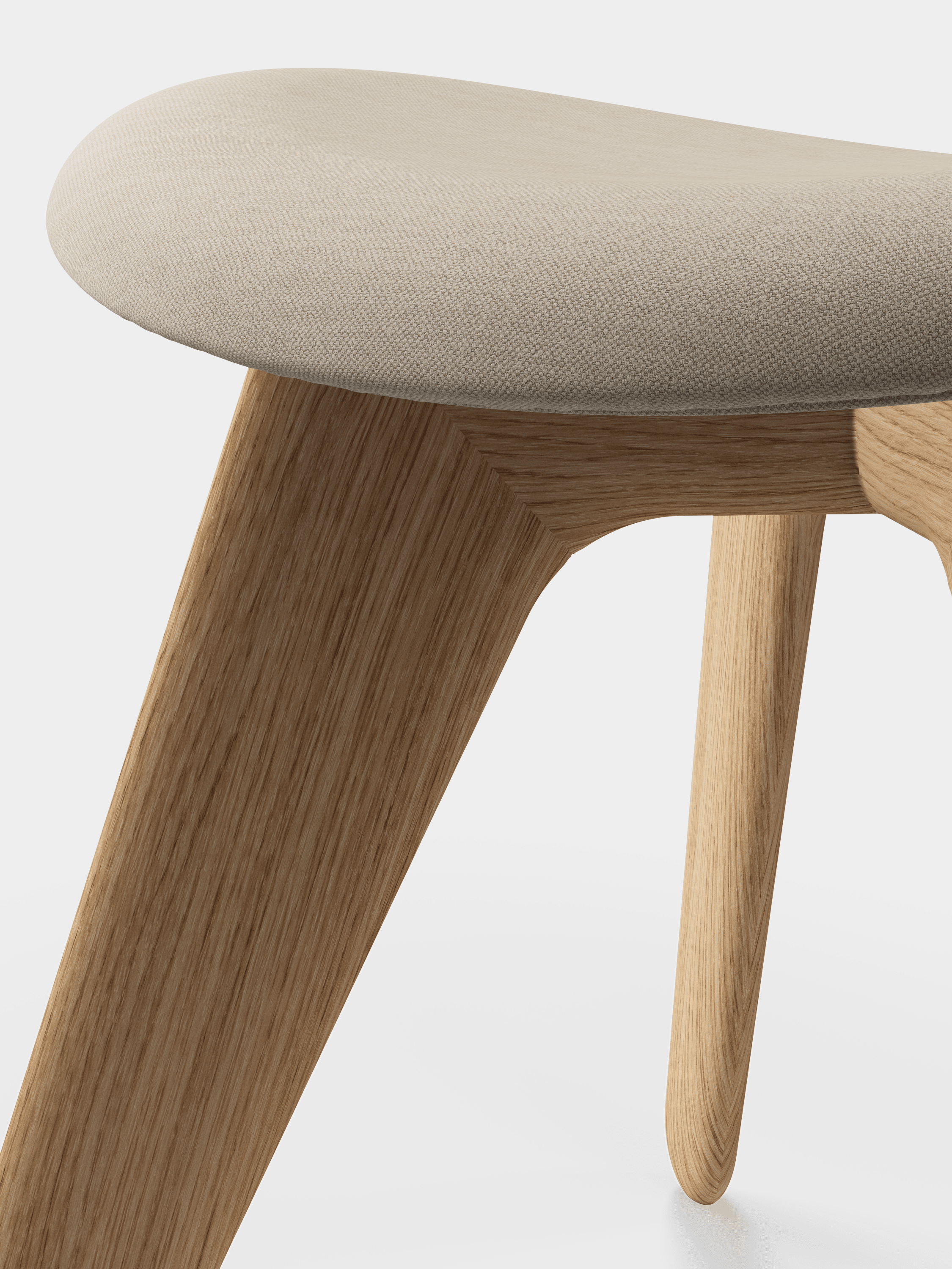 Cream SLAB Footrest with Oak Base