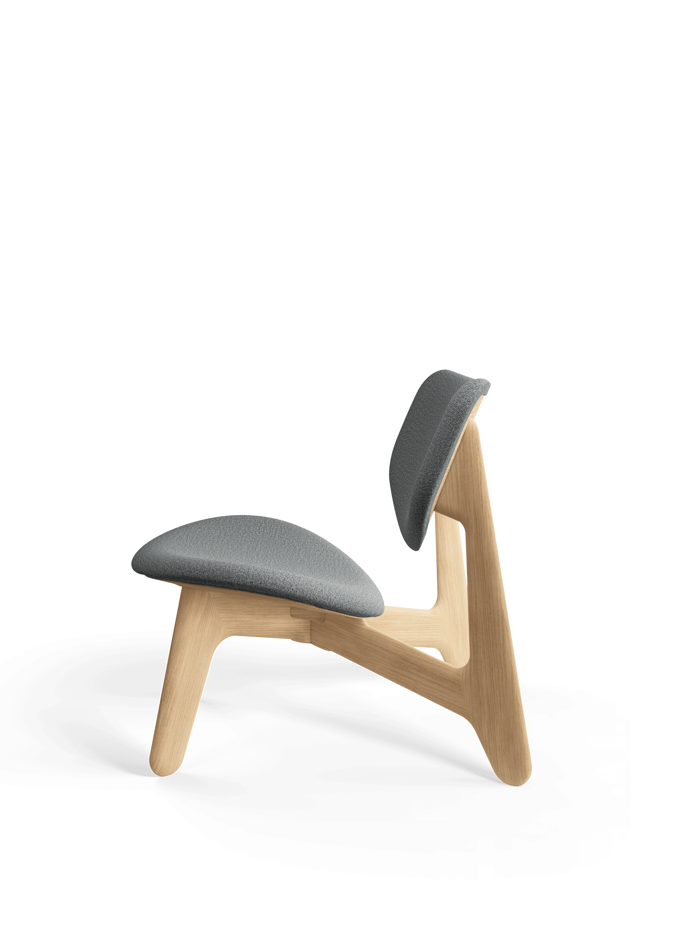 SLAB Armchair Gray with Oak Base