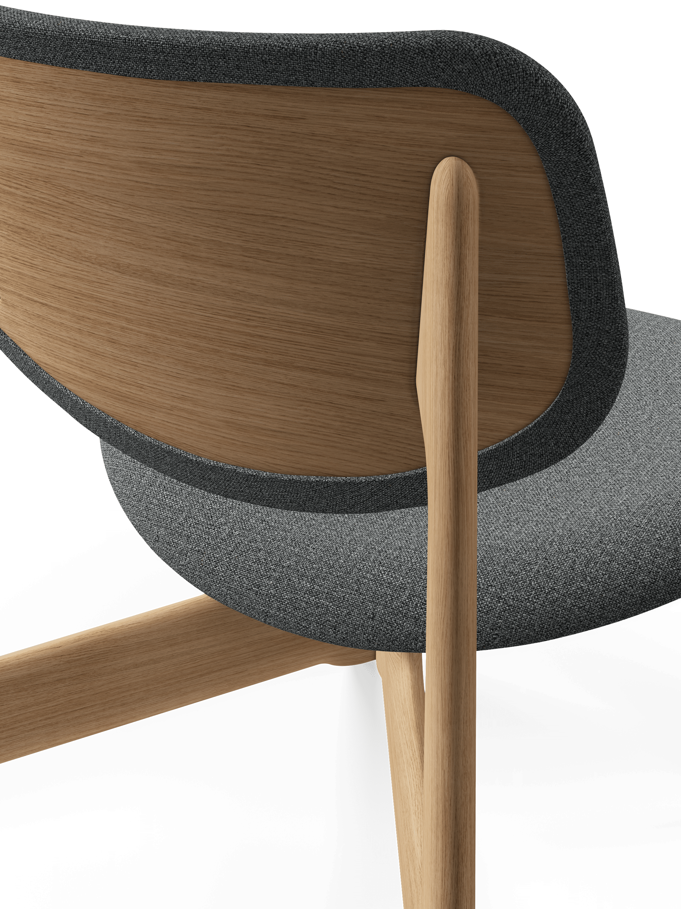 SLAB Armchair Gray with Oak Base