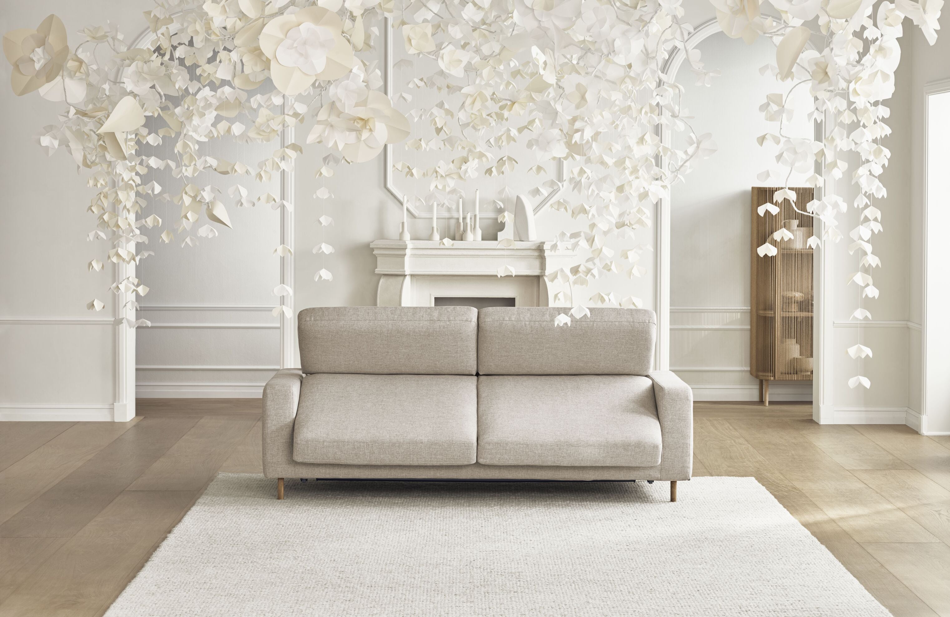 Sofa rozkladacia 2,5-osobová SCANDINAVIA so železnou základňou