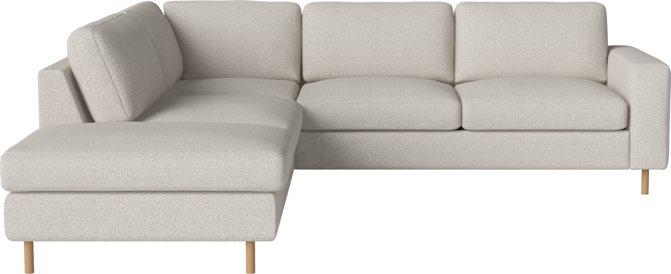 Rohová pohovka otvorená ľavostranná SCANDINAVIA s dubovým podstavcom