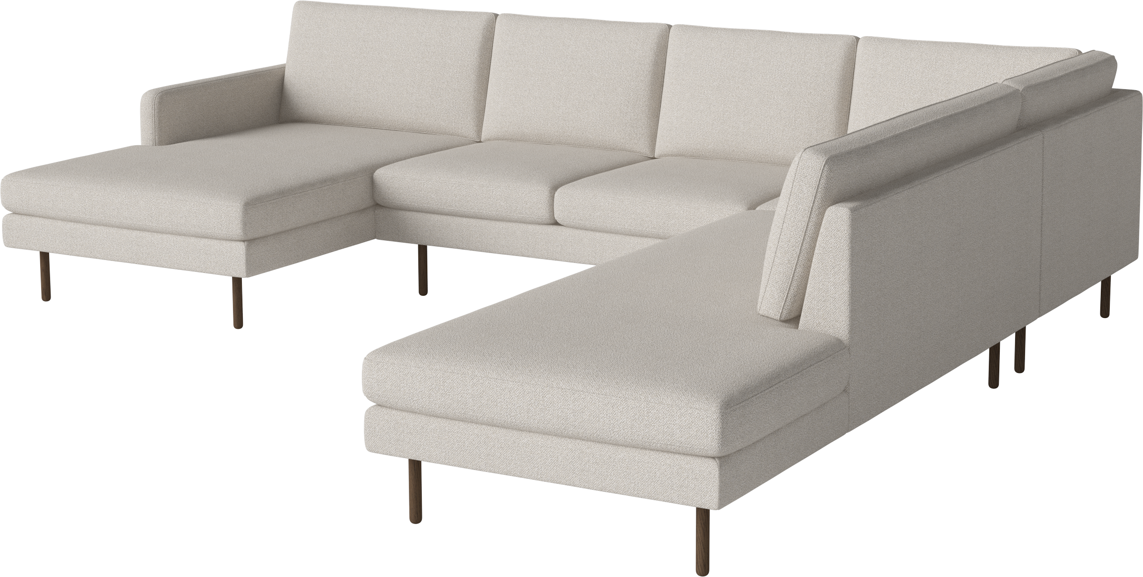 Rohová sedačka do tvaru písmena U pravostranná SCANDINAVIA REMIX s tmavým podstavcom