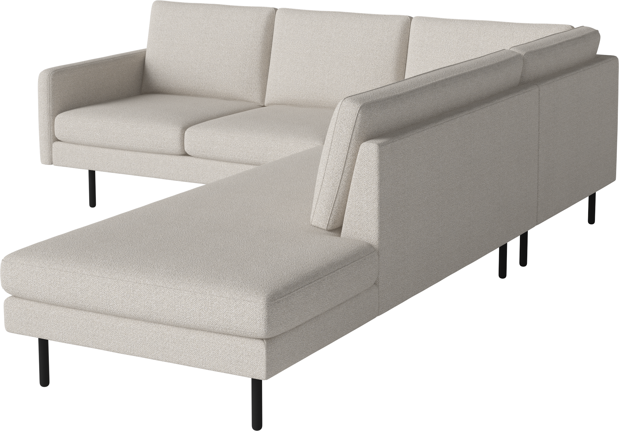 Rohová sedačka otvorená pravostranná SCANDINAVIA čierna dubová základňa