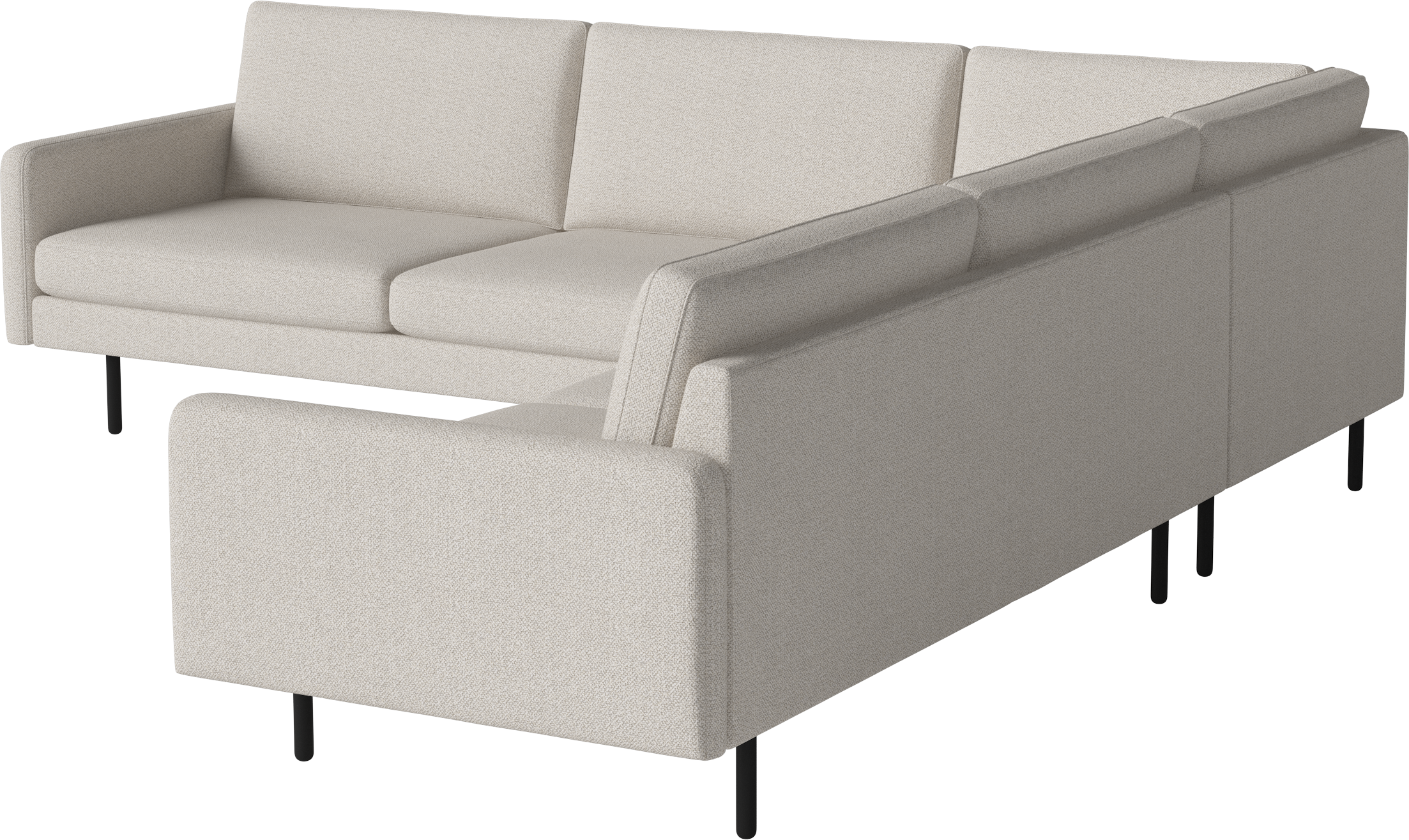 Symetrický rohový gauč SCANDINAVIA REMIX čierny podstavec