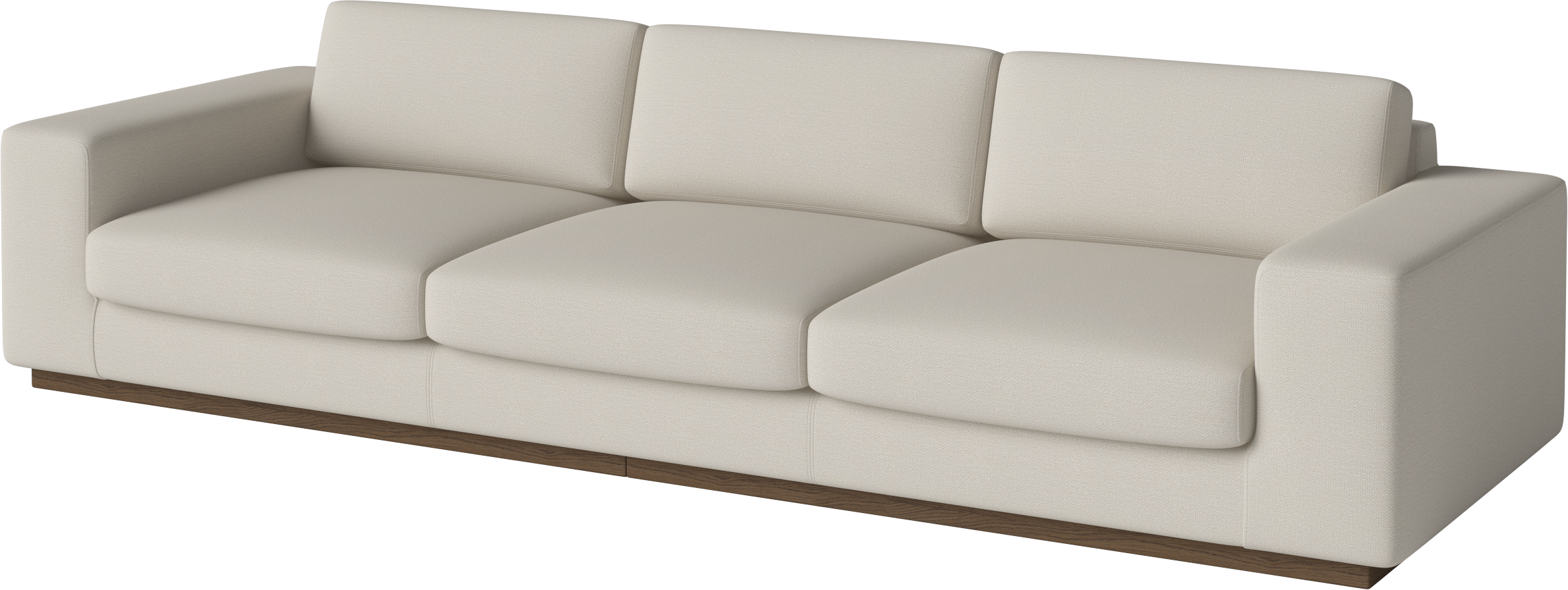 4-seater sepia sofa base made of dark oak wood