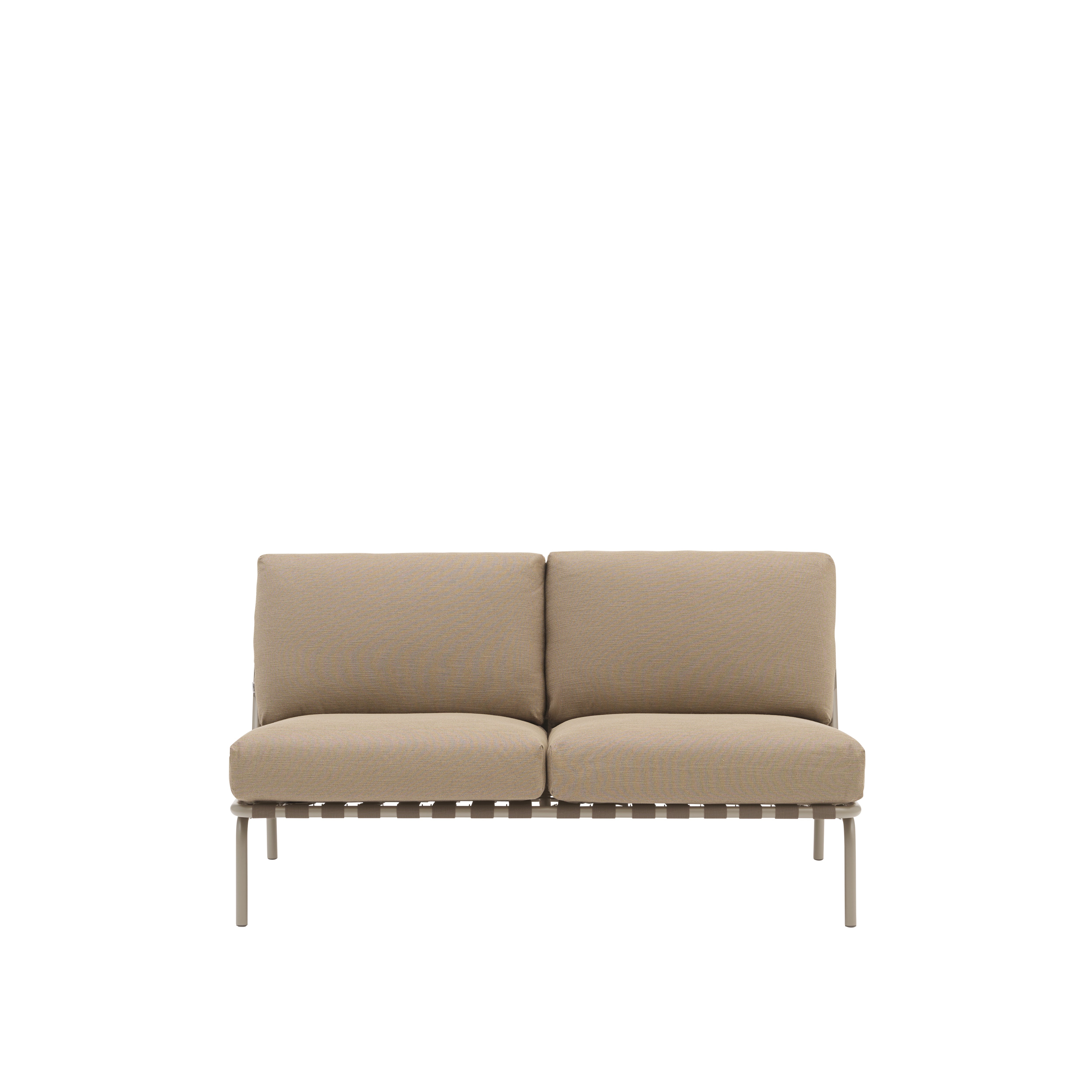 Sofa vonkajšia 2-osobová SETTLE hnedá s taupe základňou [Amelia]