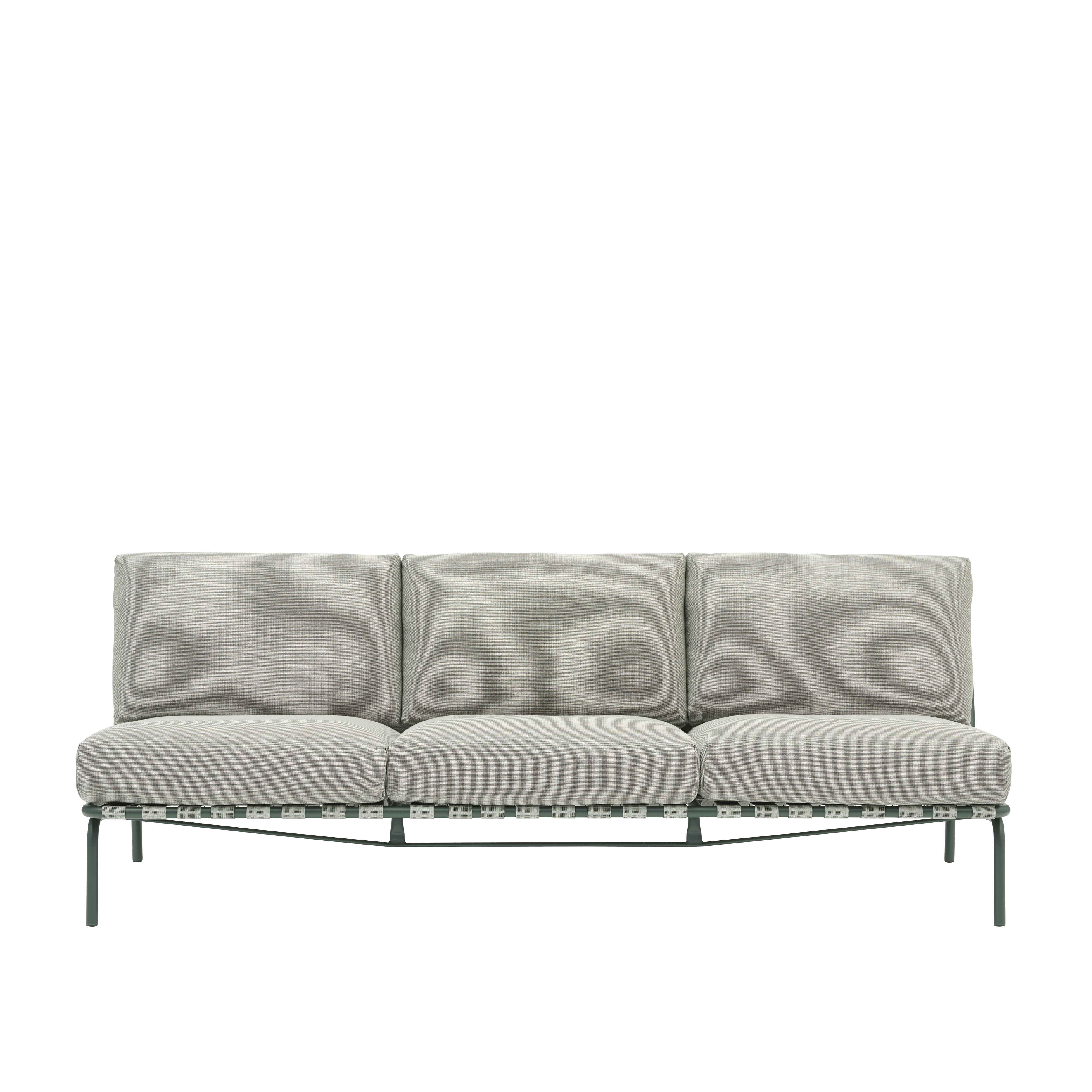 3-Seater Outdoor Sofa SETTLE Gray with Green Base [Amelia]