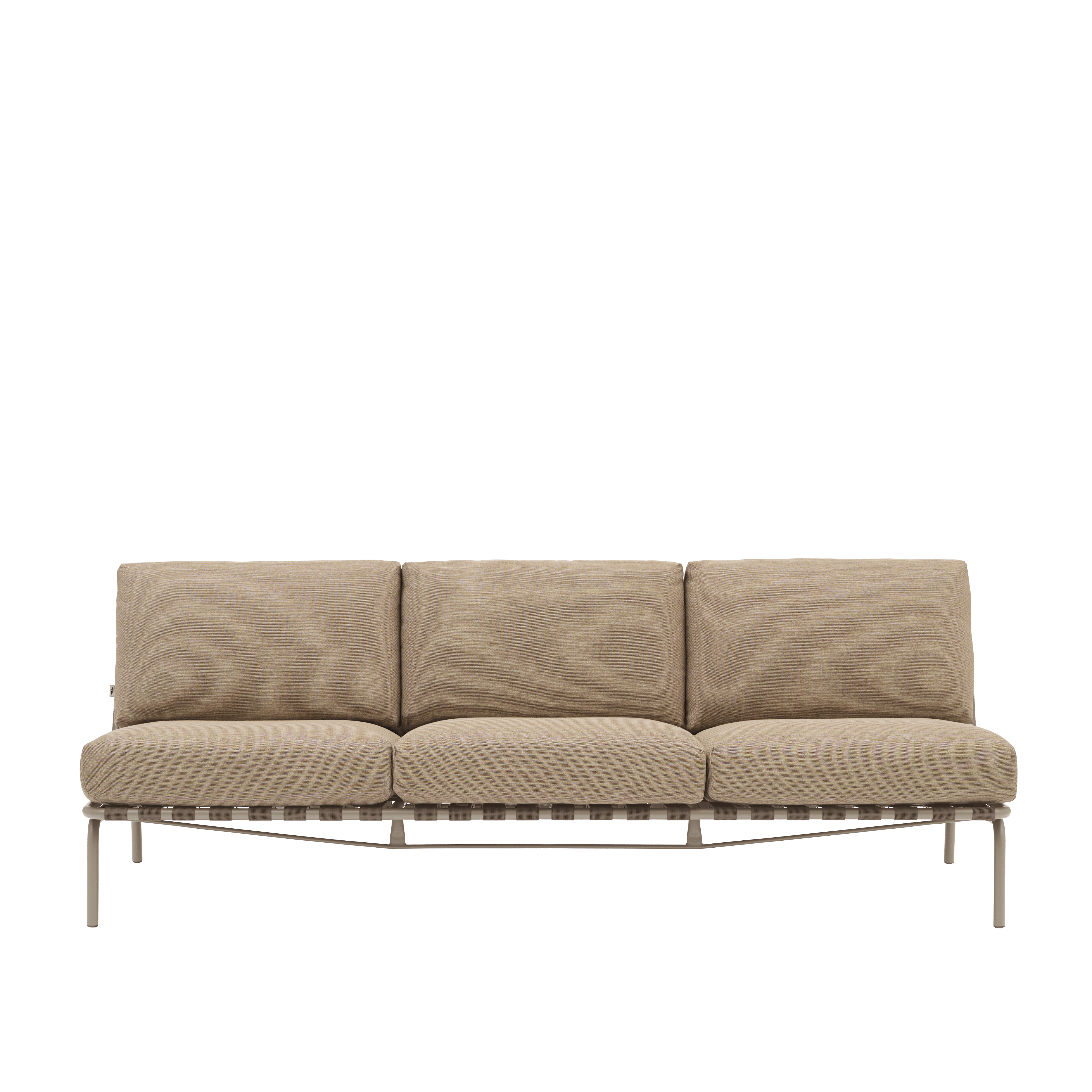 Sofa vonkajšia 3-miestna SETTLE hnedá s taupe základňou