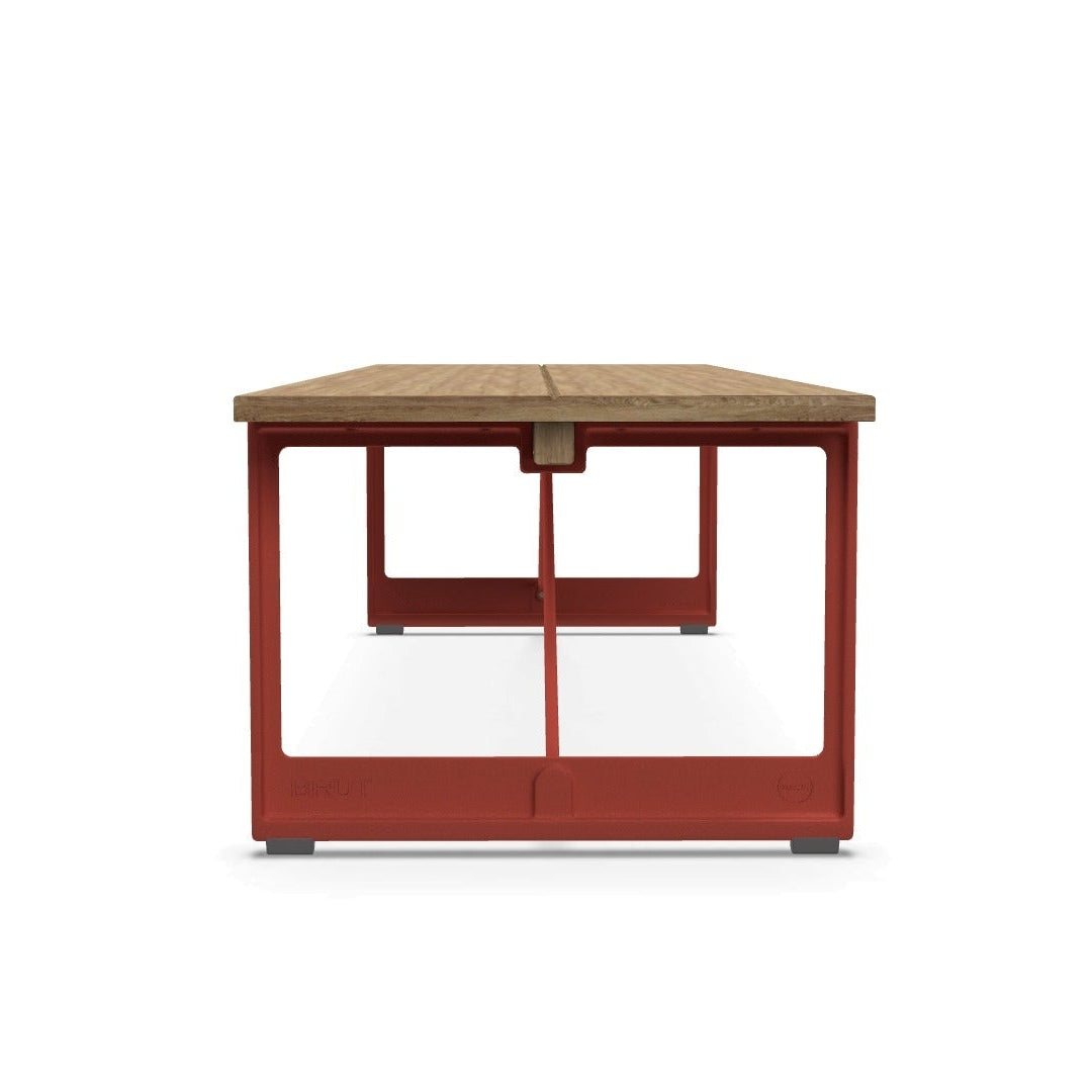 Lavica BRUT z dubového dreva s červeným podstavcom