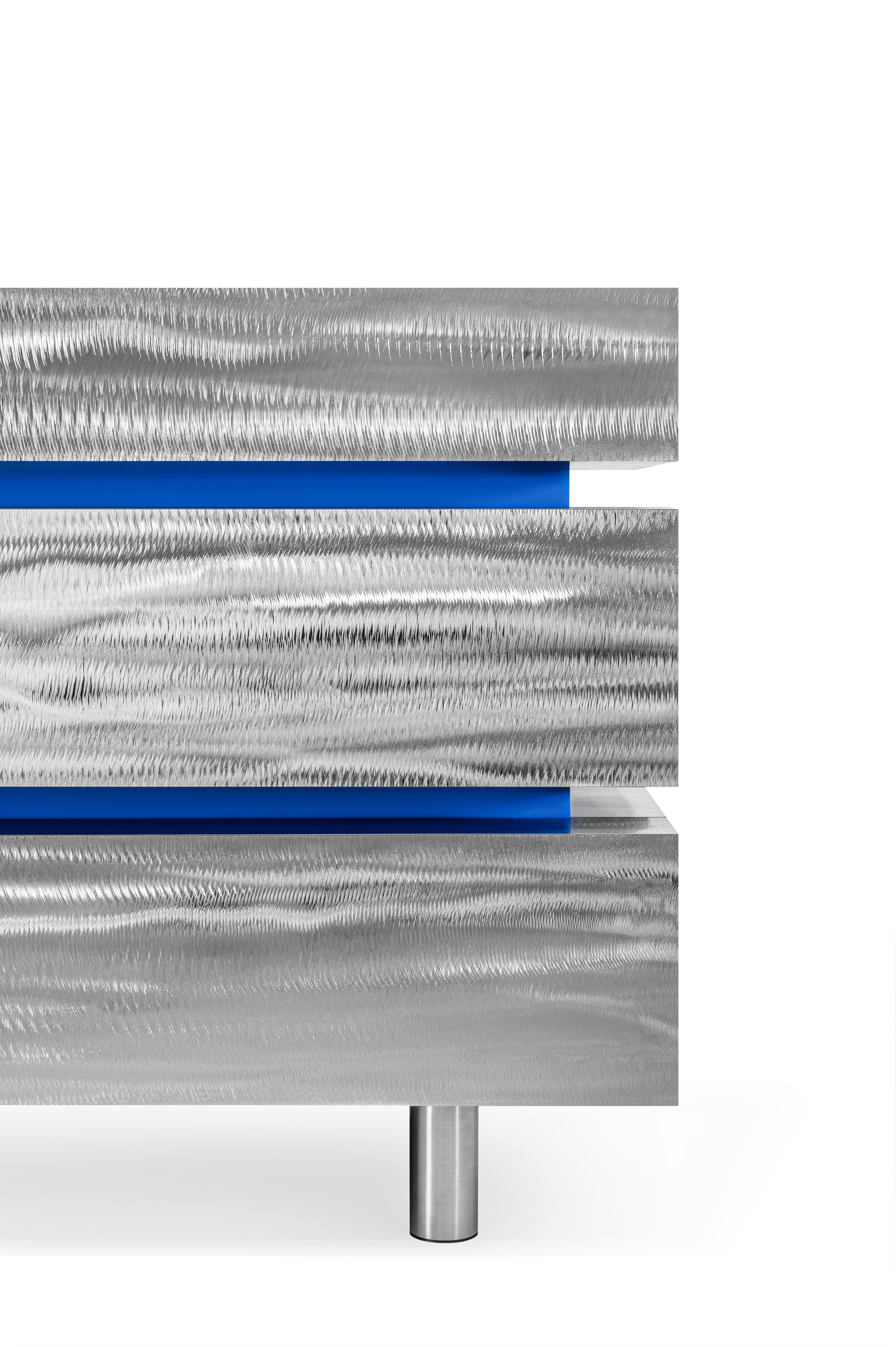 Komoda GERRIT CS1 - LIMITOVANÁ EDÍCIA oceľová s kobaltovou