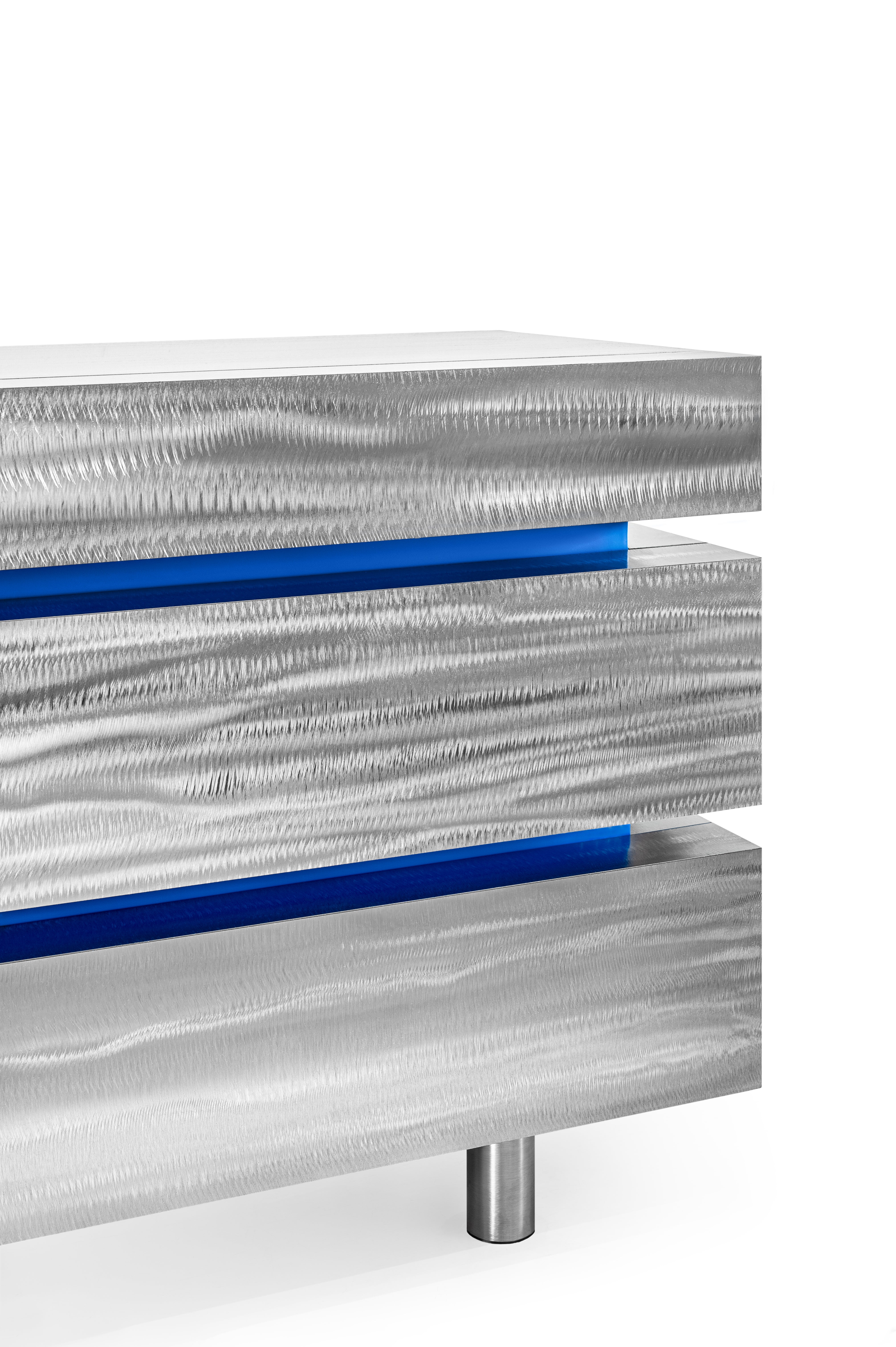 Komoda GERRIT CS1 - LIMITOVANÁ EDÍCIA oceľová s kobaltovou