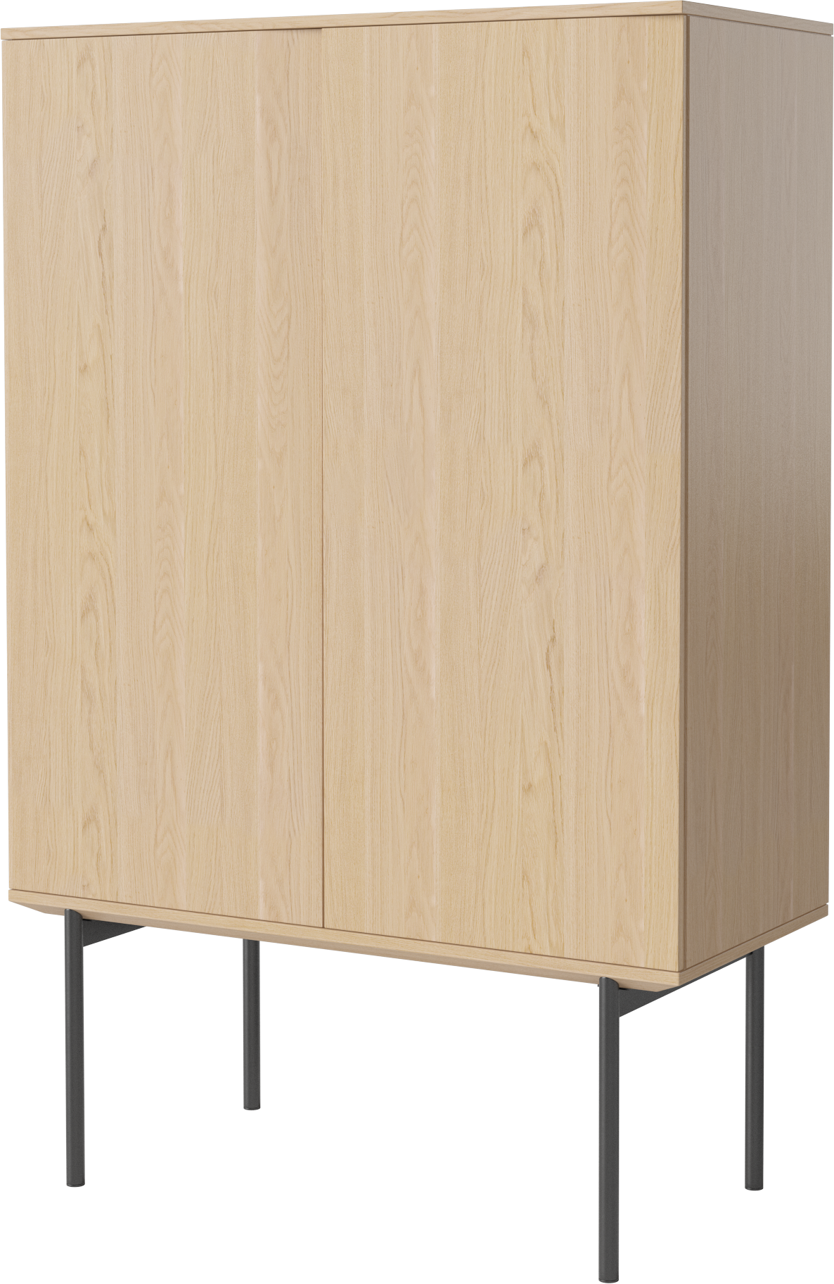 Skriňa SILENT bielené dubové drevo so železným podstavcom