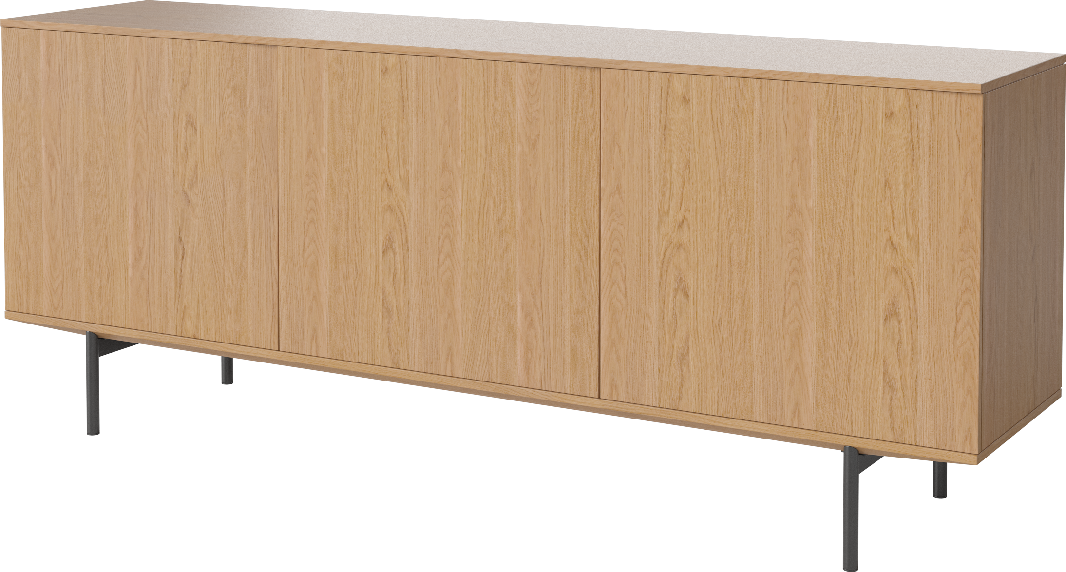 Kredenc SILENT dubové drevo s čiernym podstavcom