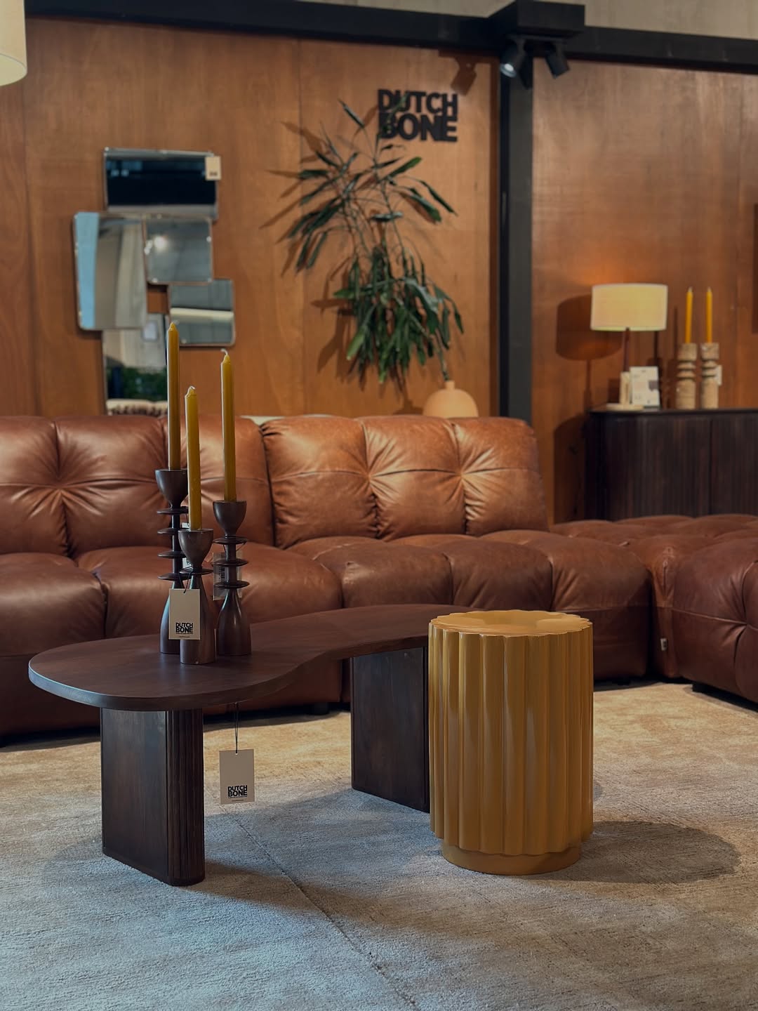 3-seater HACKMAN sofa in cognac leather