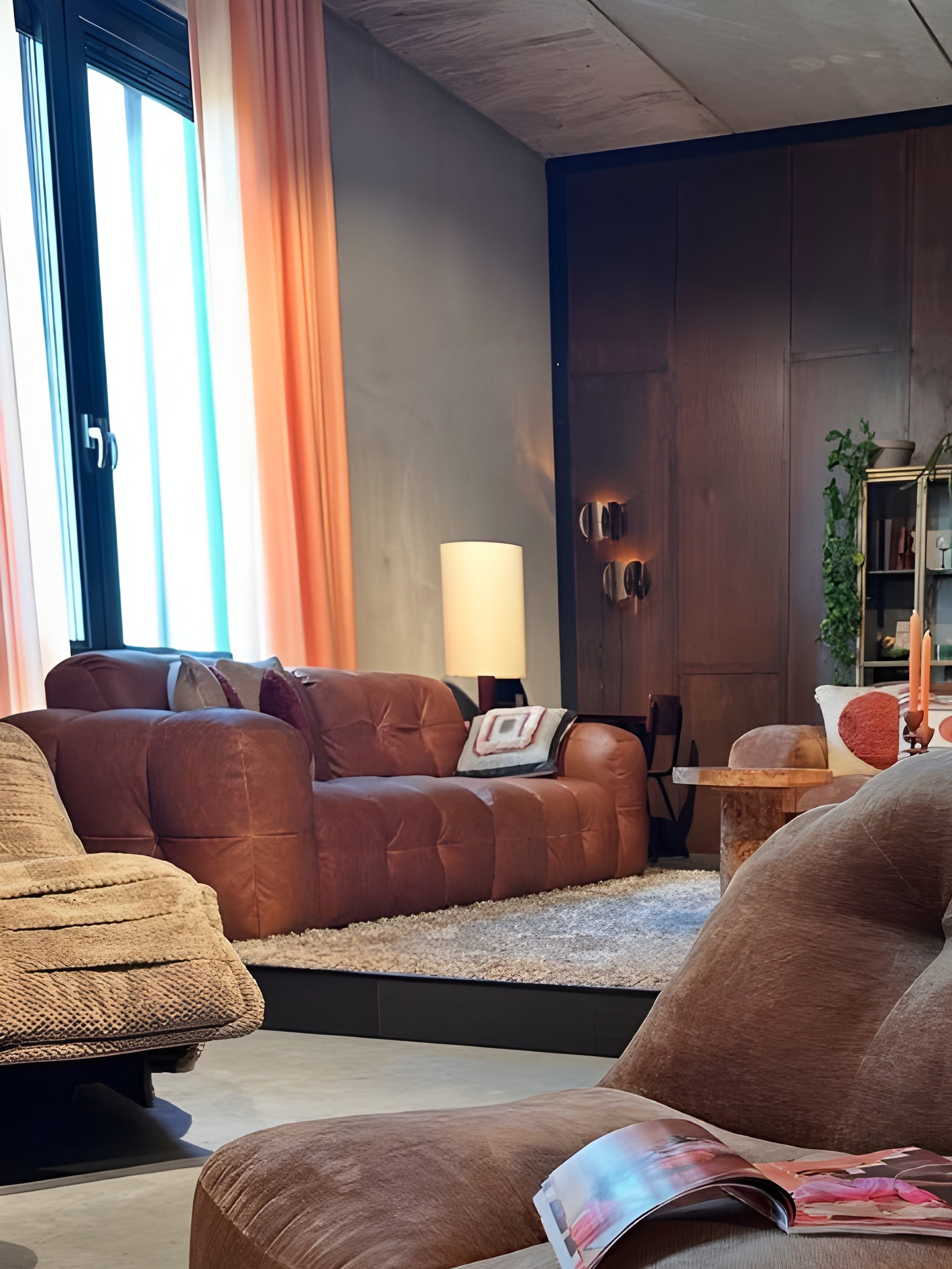 3-seater HACKMAN sofa in cognac leather