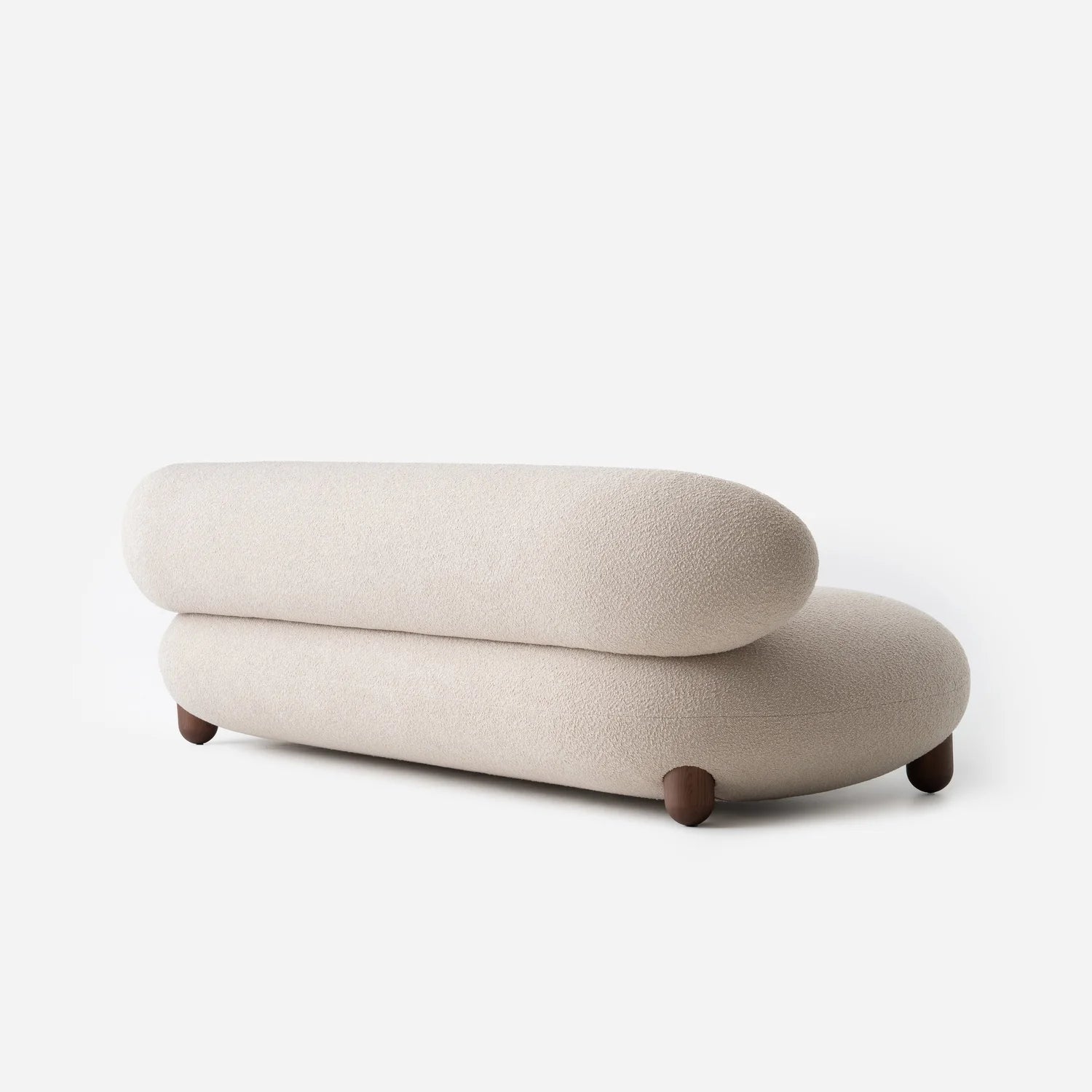 Upholstered FLOCK sofa with a wooden base