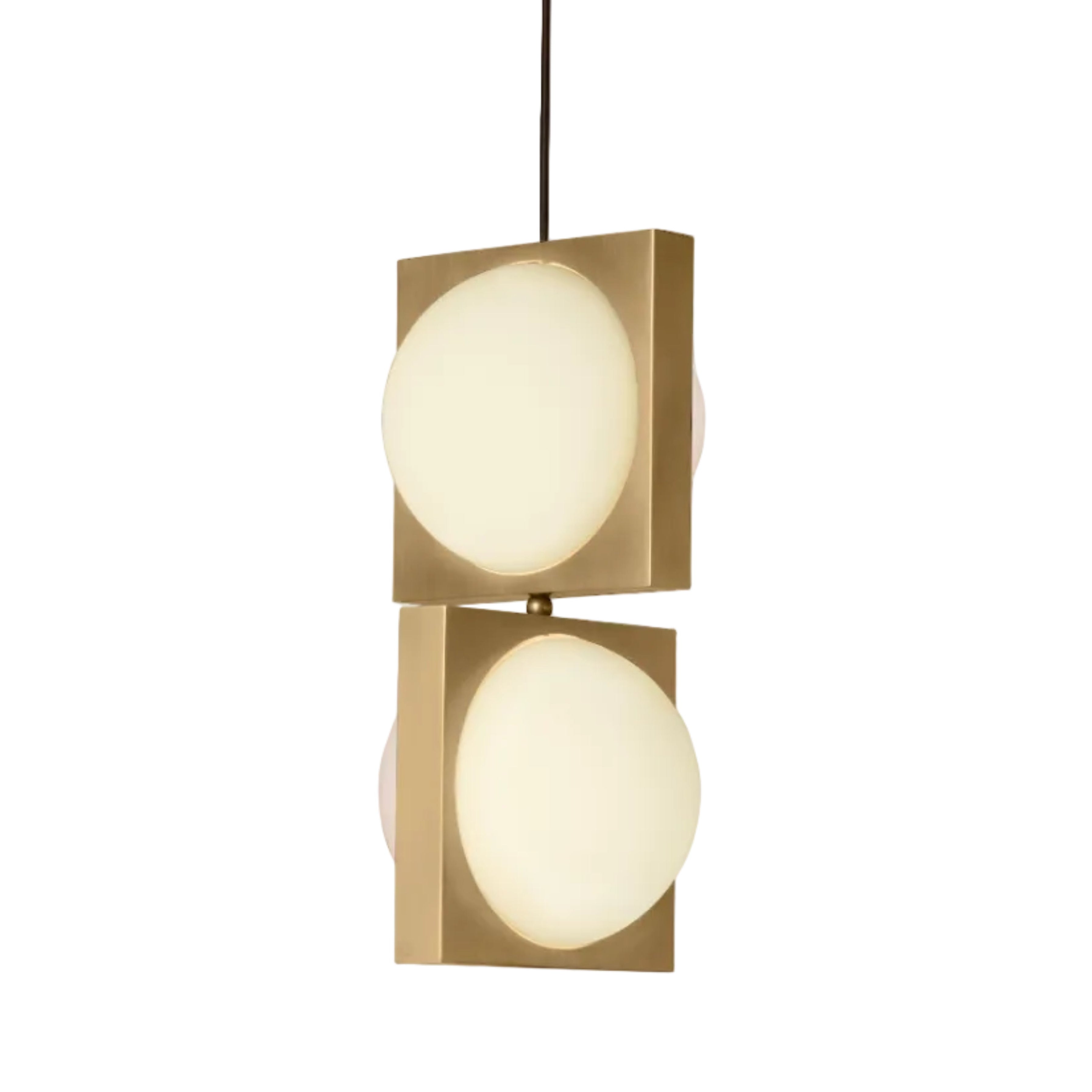 Lampa visiacá SOLSTICE DUO s opálovým tienidlom a mosadzou