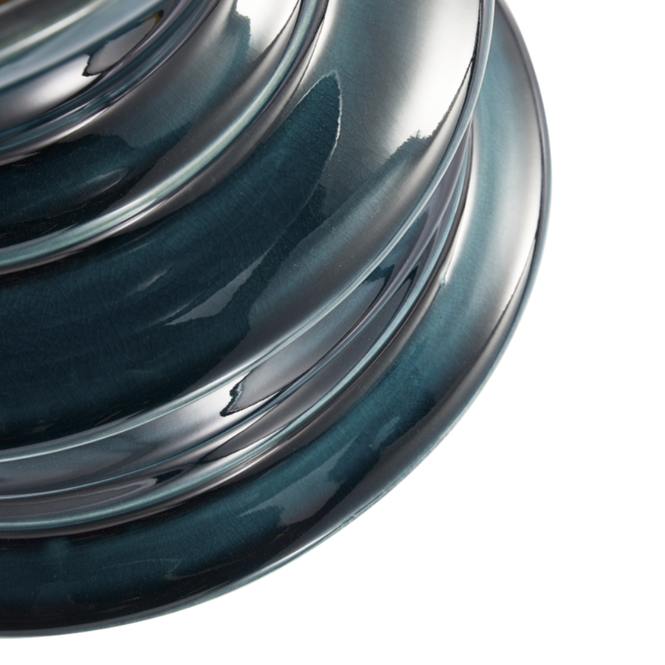 STACKED PLATES vase dark green