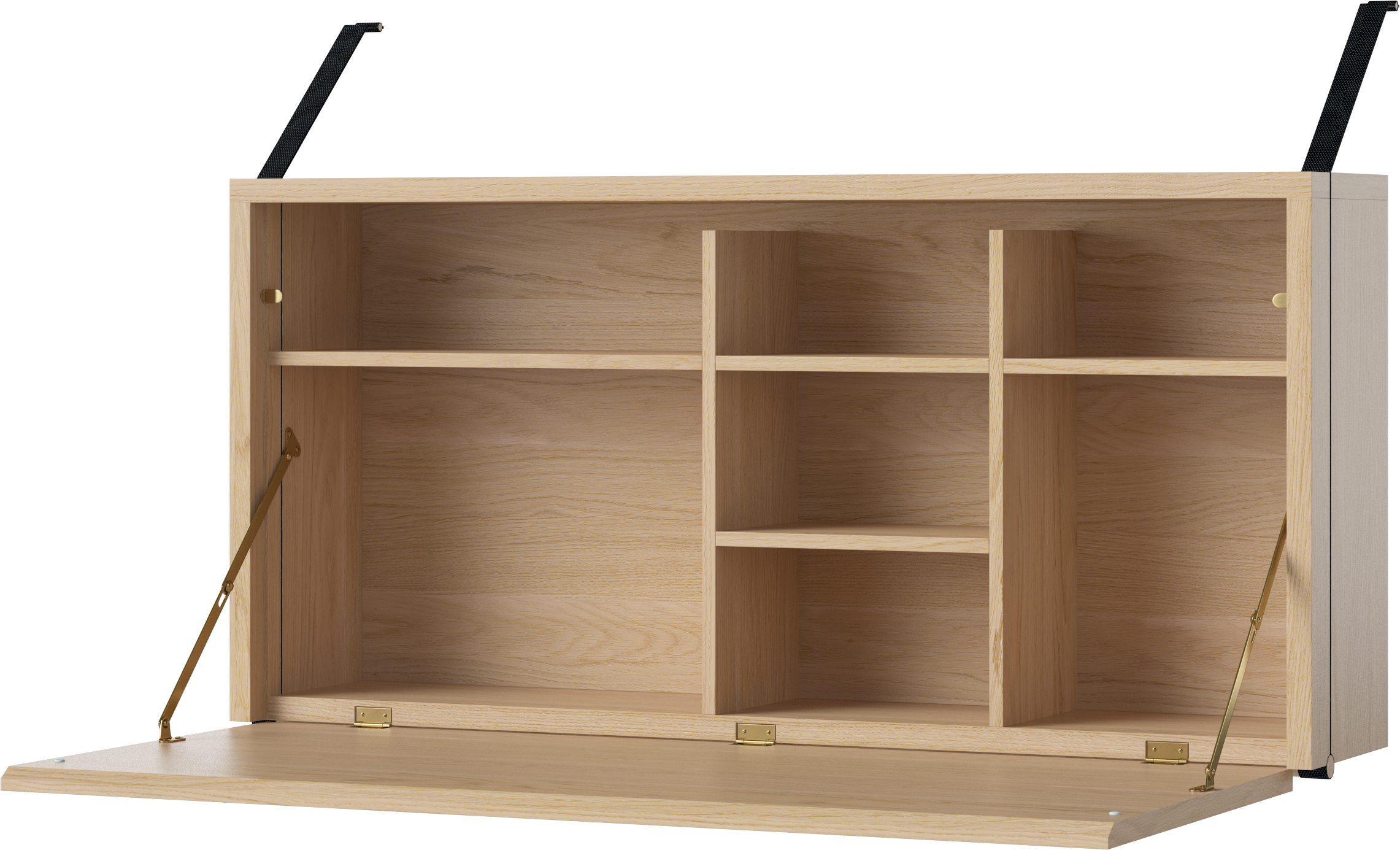 Strap Belled Oak Wood cabinet