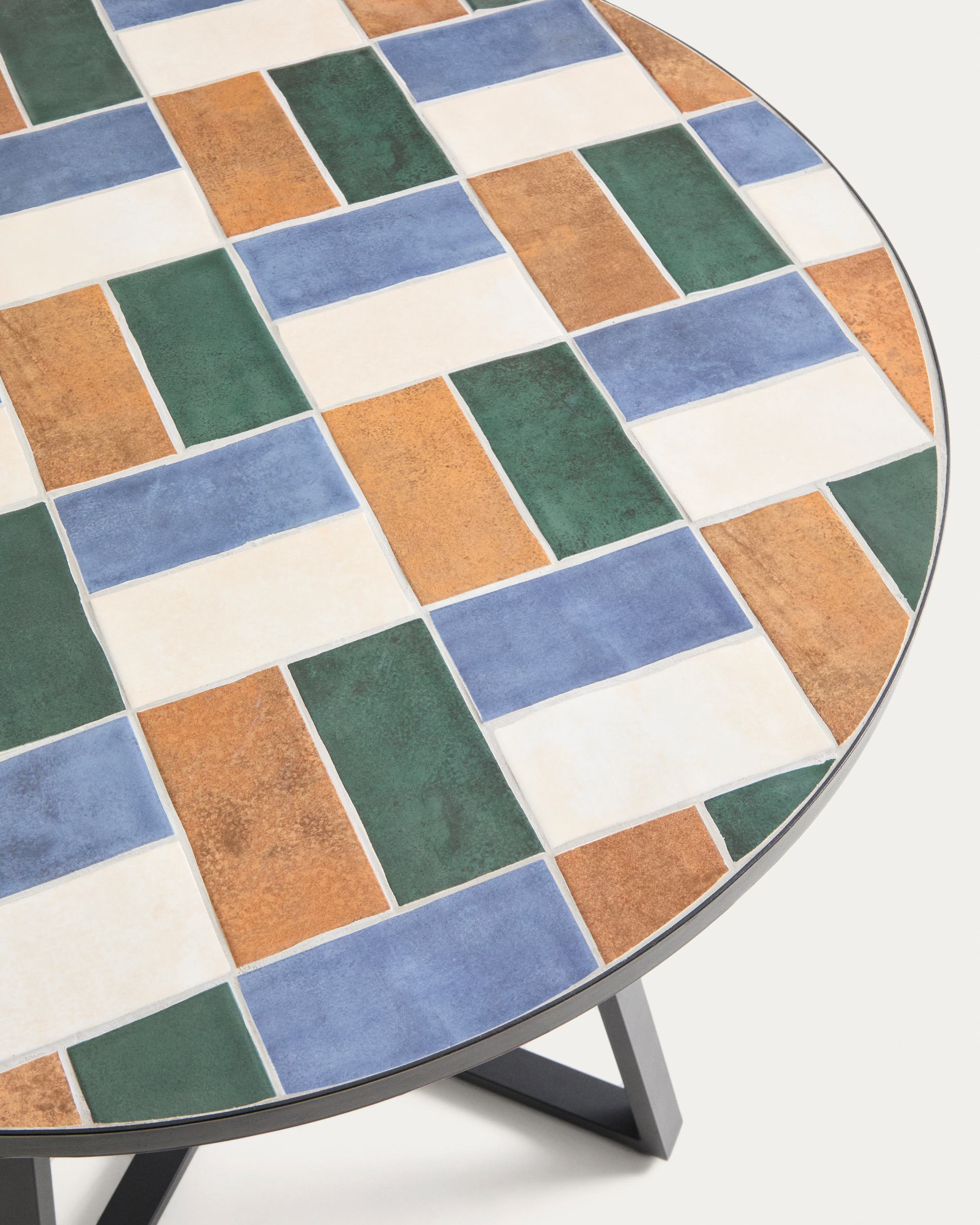 TELLA Multicolored Garden Table with Graphite Base