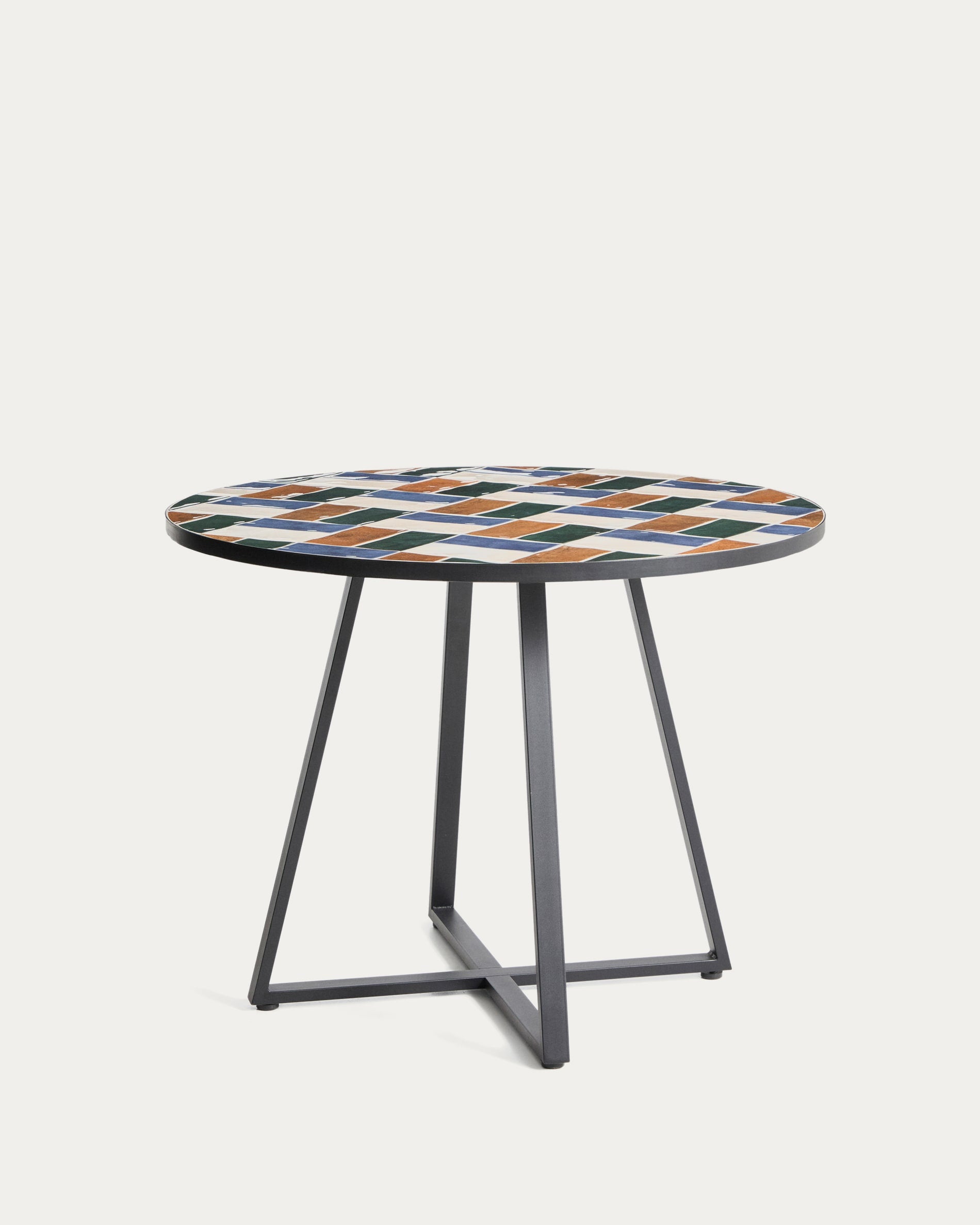 TELLA Multicolored Garden Table with Graphite Base