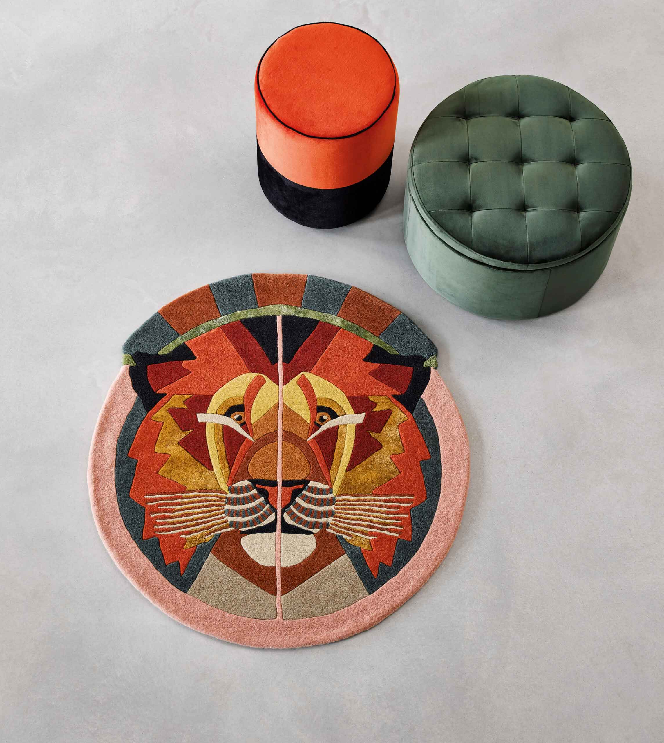 Kruhový koberec ZODIAC LEO hnedo-ružový