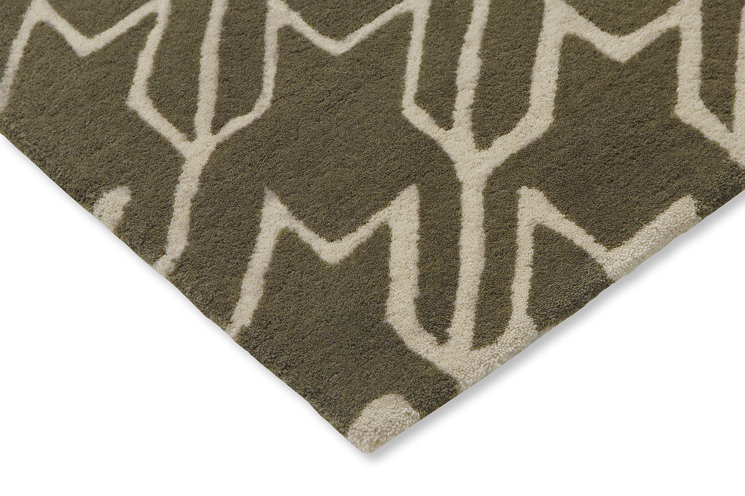 HoundStoth hounded rug gray beige-green