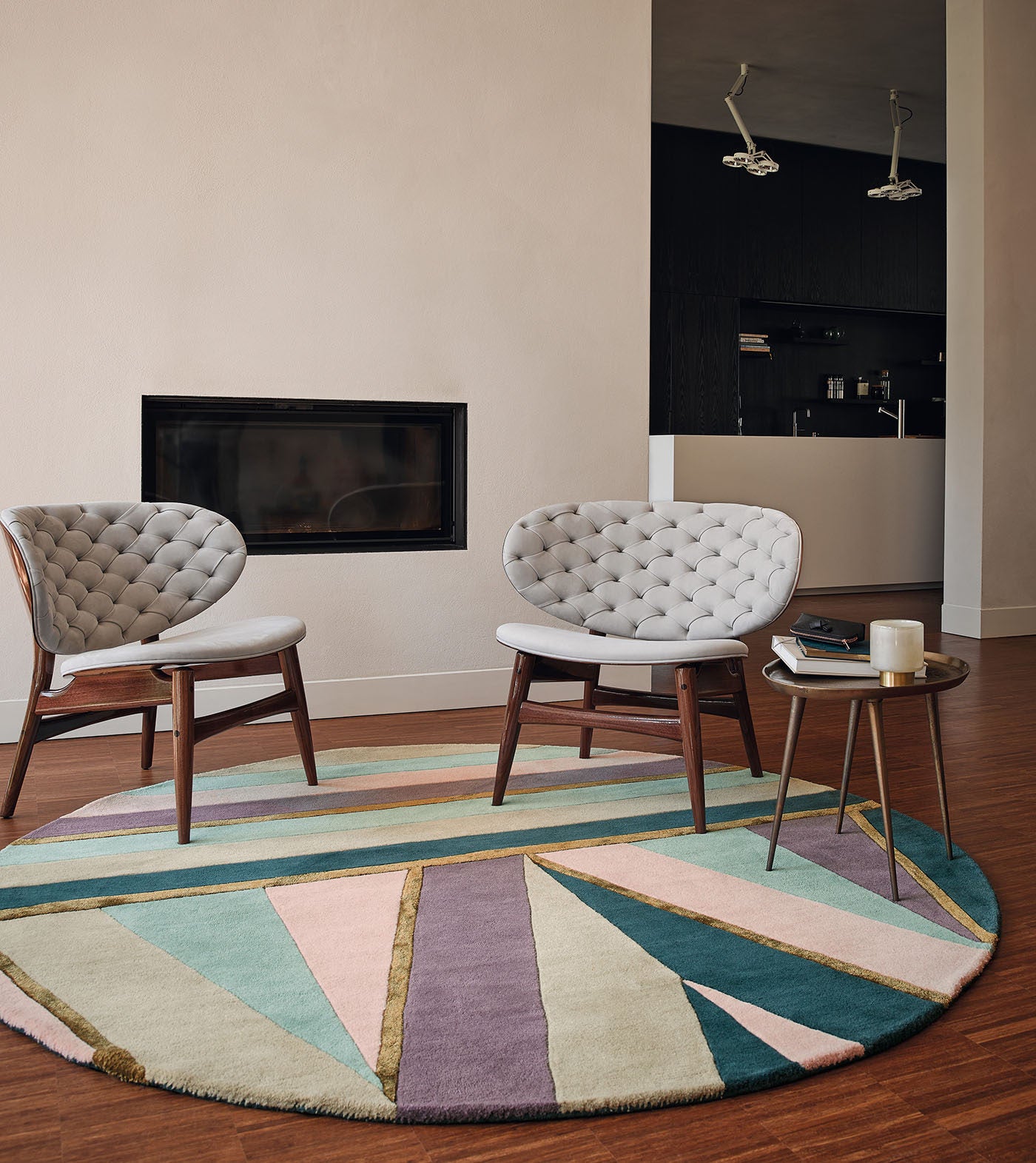 Dywan okrągły SAHARA ROUND fioletowo-turkusowy