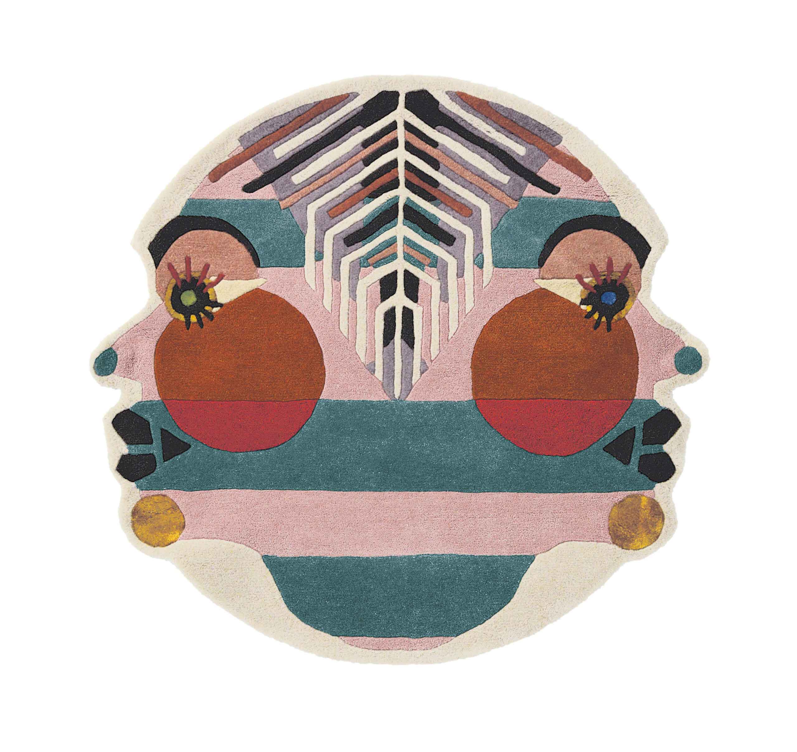 Round rug Zodiac Gemini beige-Morski