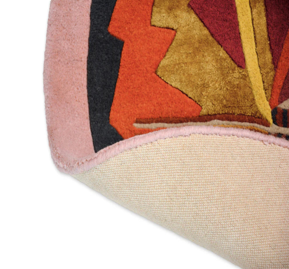 Kruhový koberec ZODIAC LEO hnedo-ružový