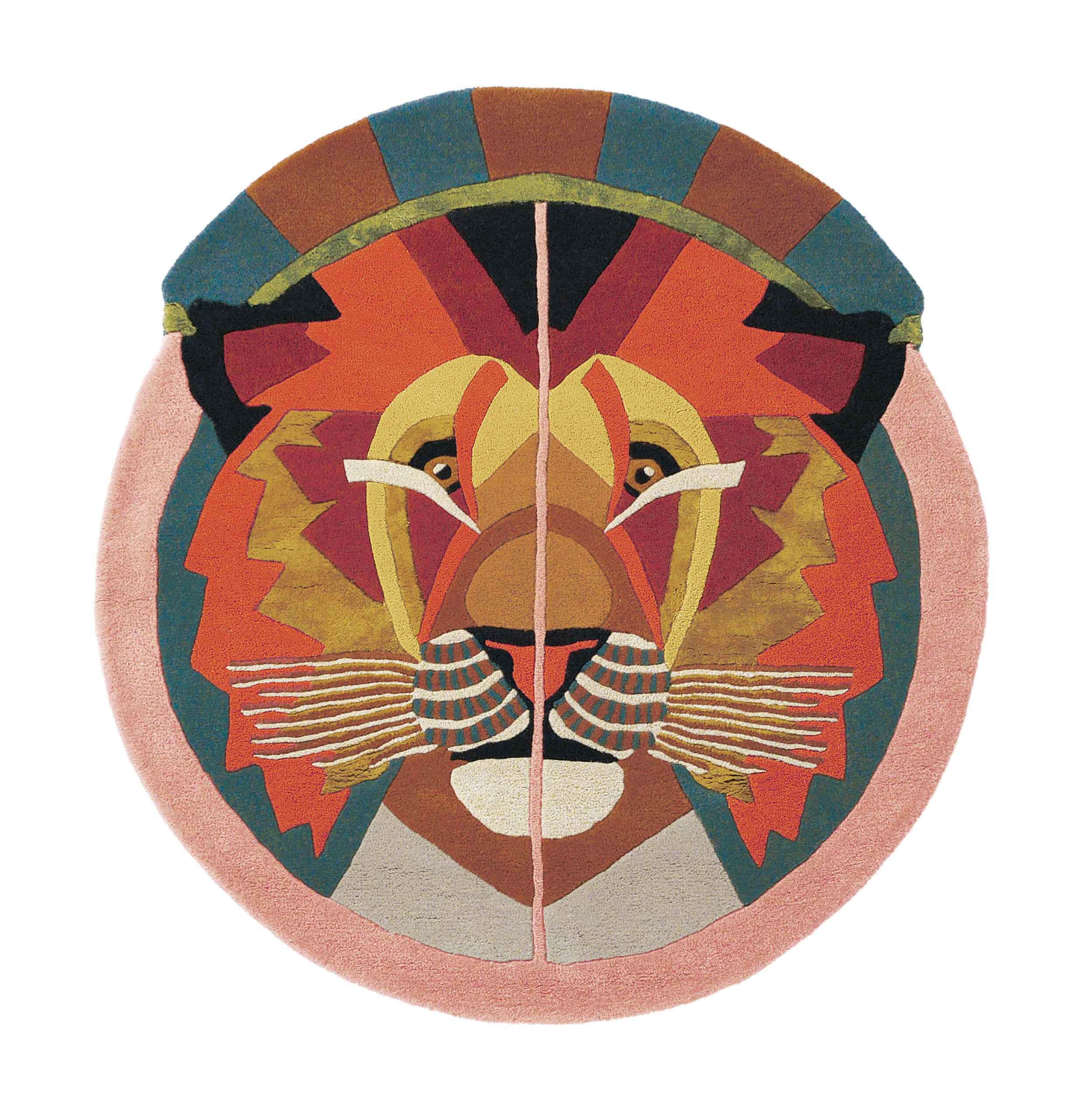 Kruhový koberec ZODIAC LEO hnedo-ružový