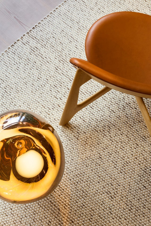 LOOPY cream rug with brown