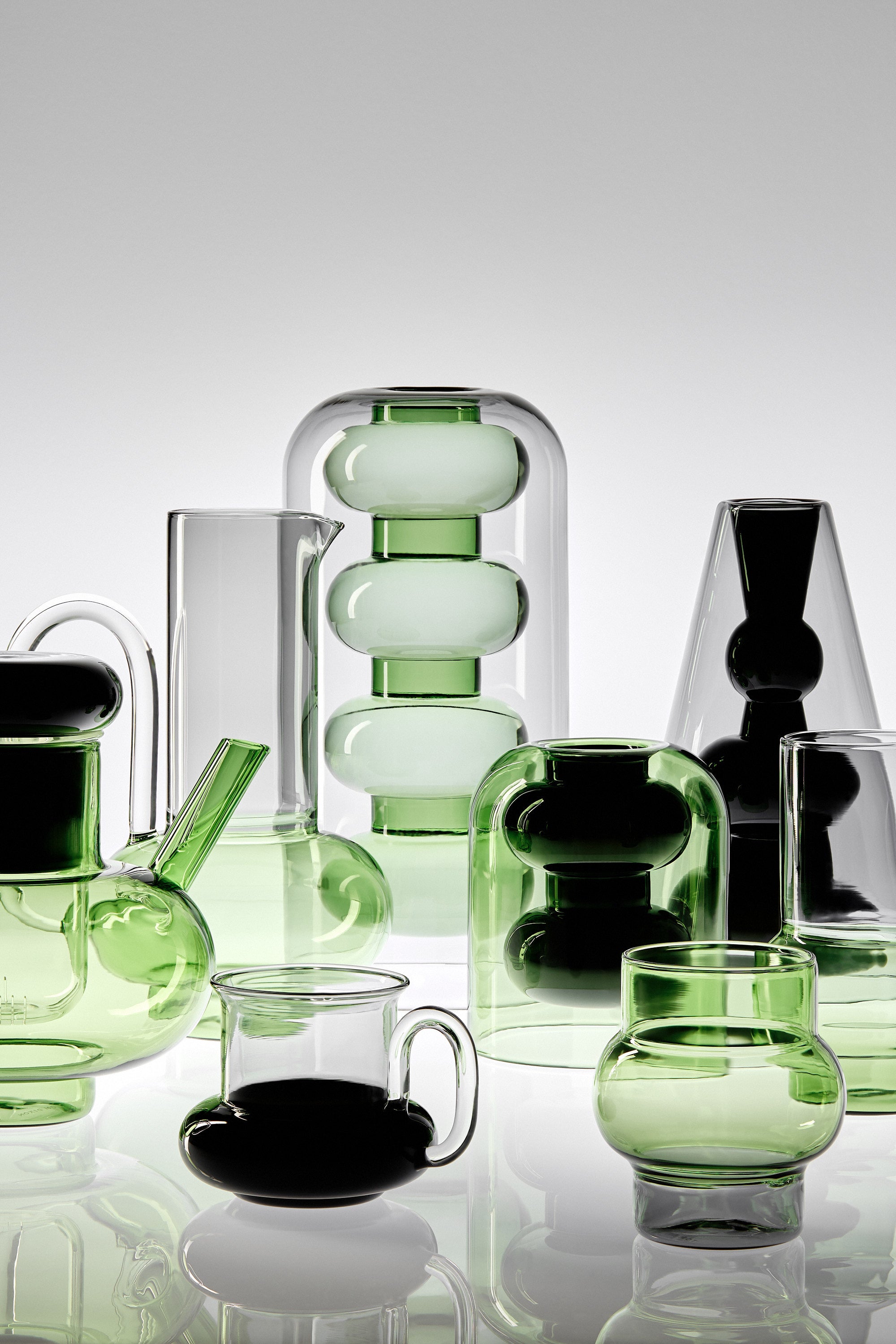 Džbán BUMP zelené sklo